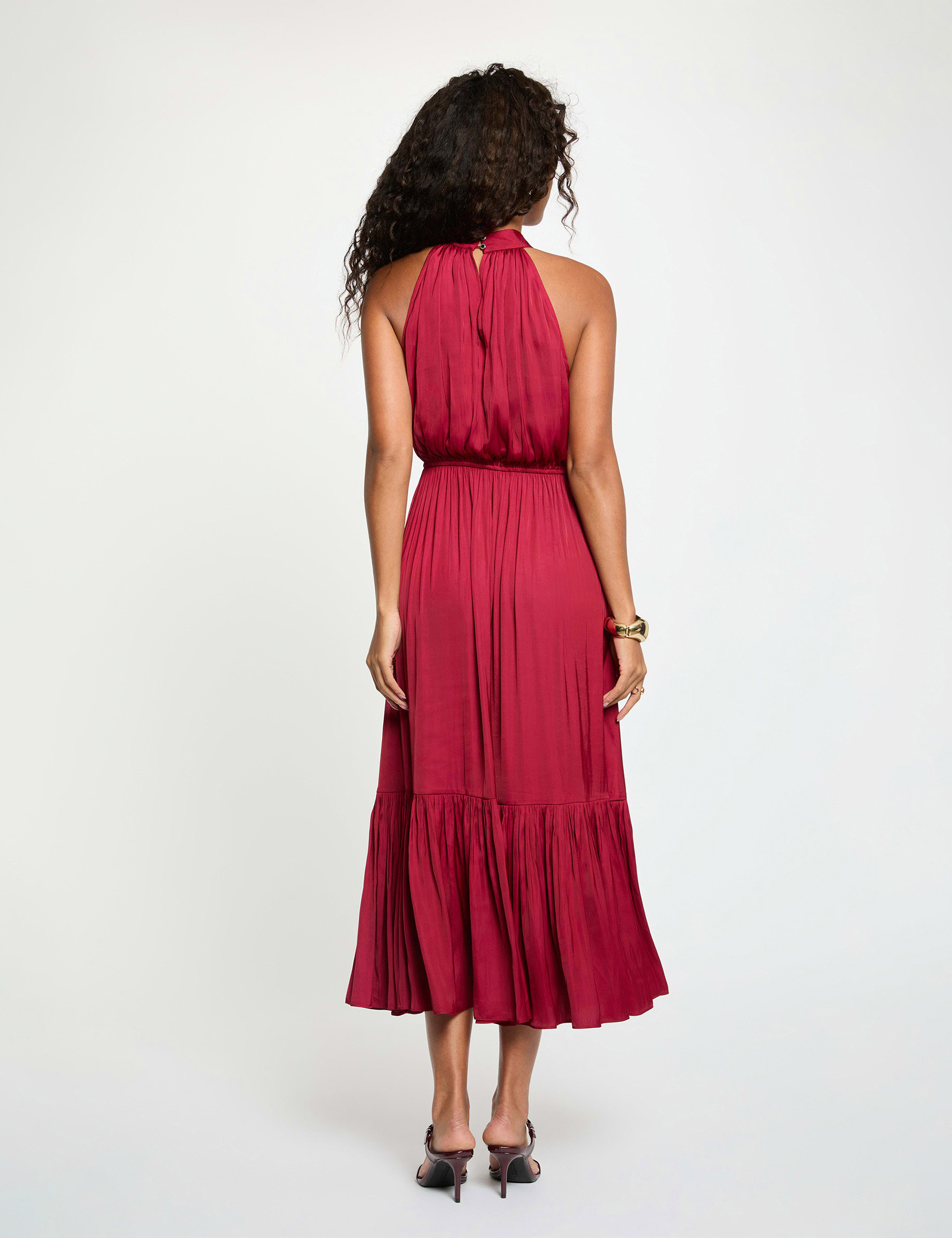 Maxi loose A-line dress bordeaux women