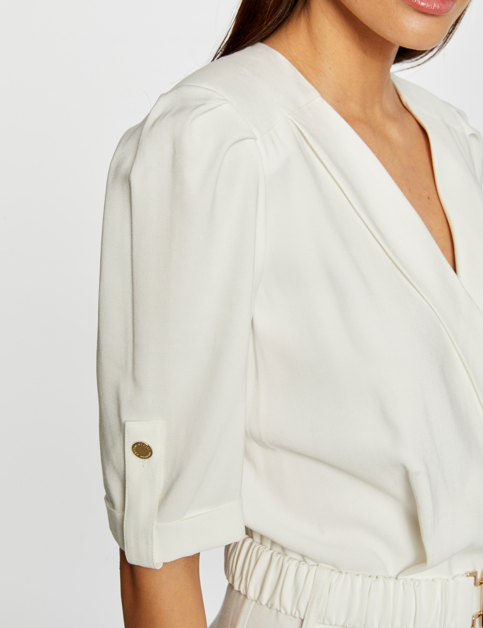 Straight belted jumpsuit ecru ladies' Straight belted jumpsuit ecru ladies'