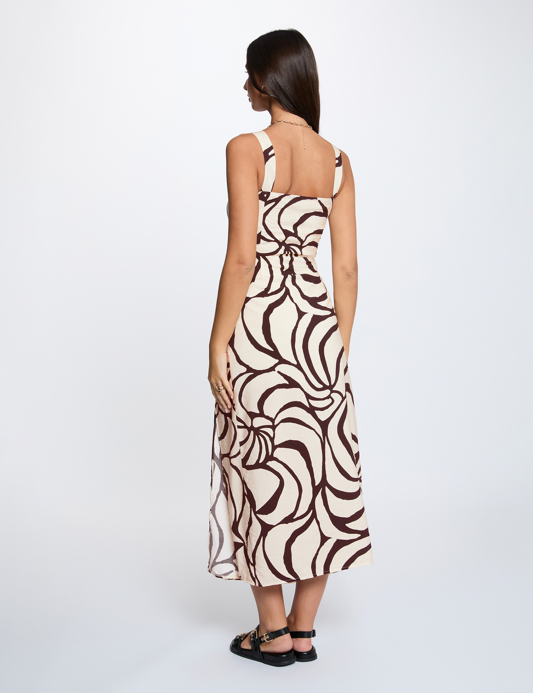 Pleated long dress multicolor women