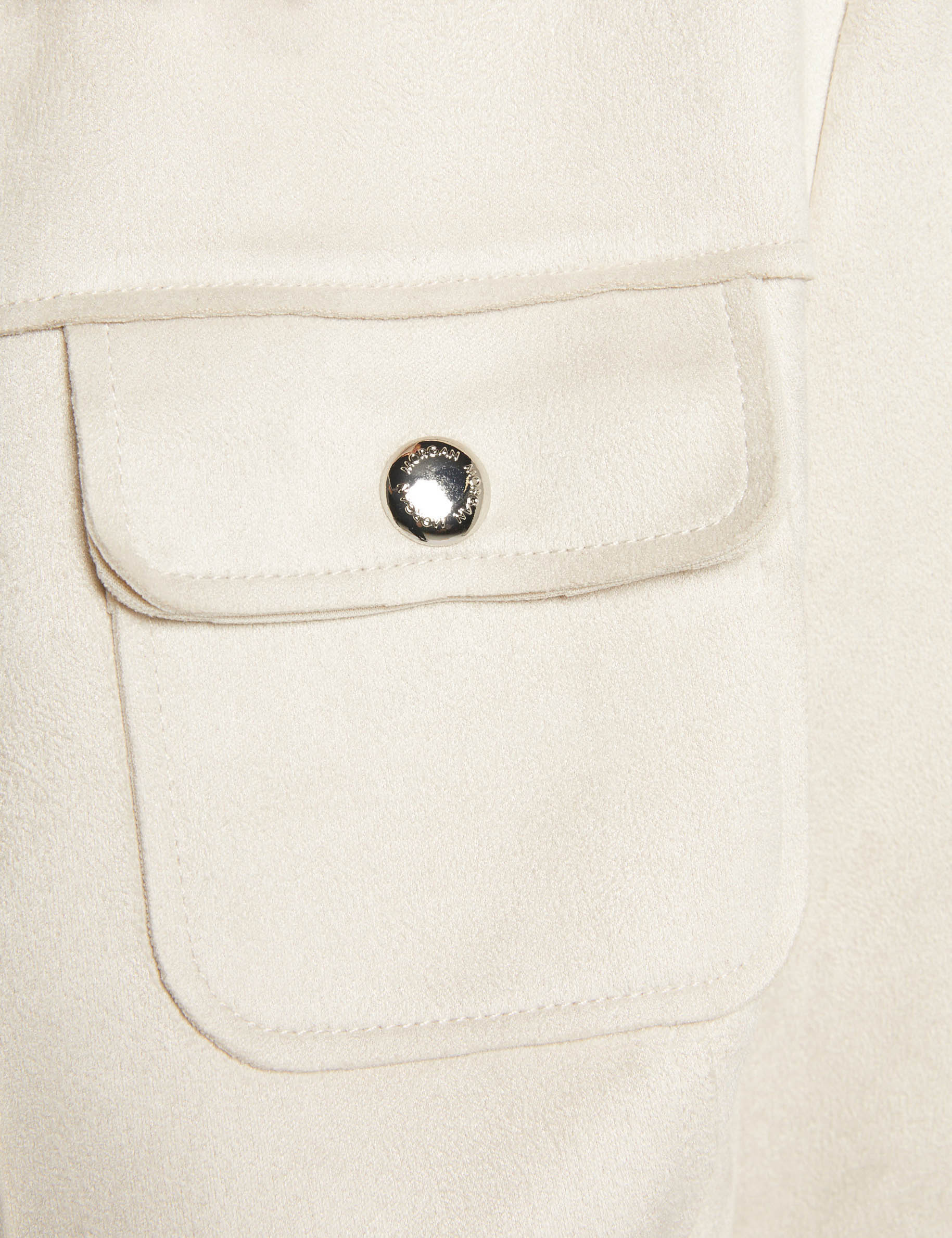 buttoned suede jacket ecru women null