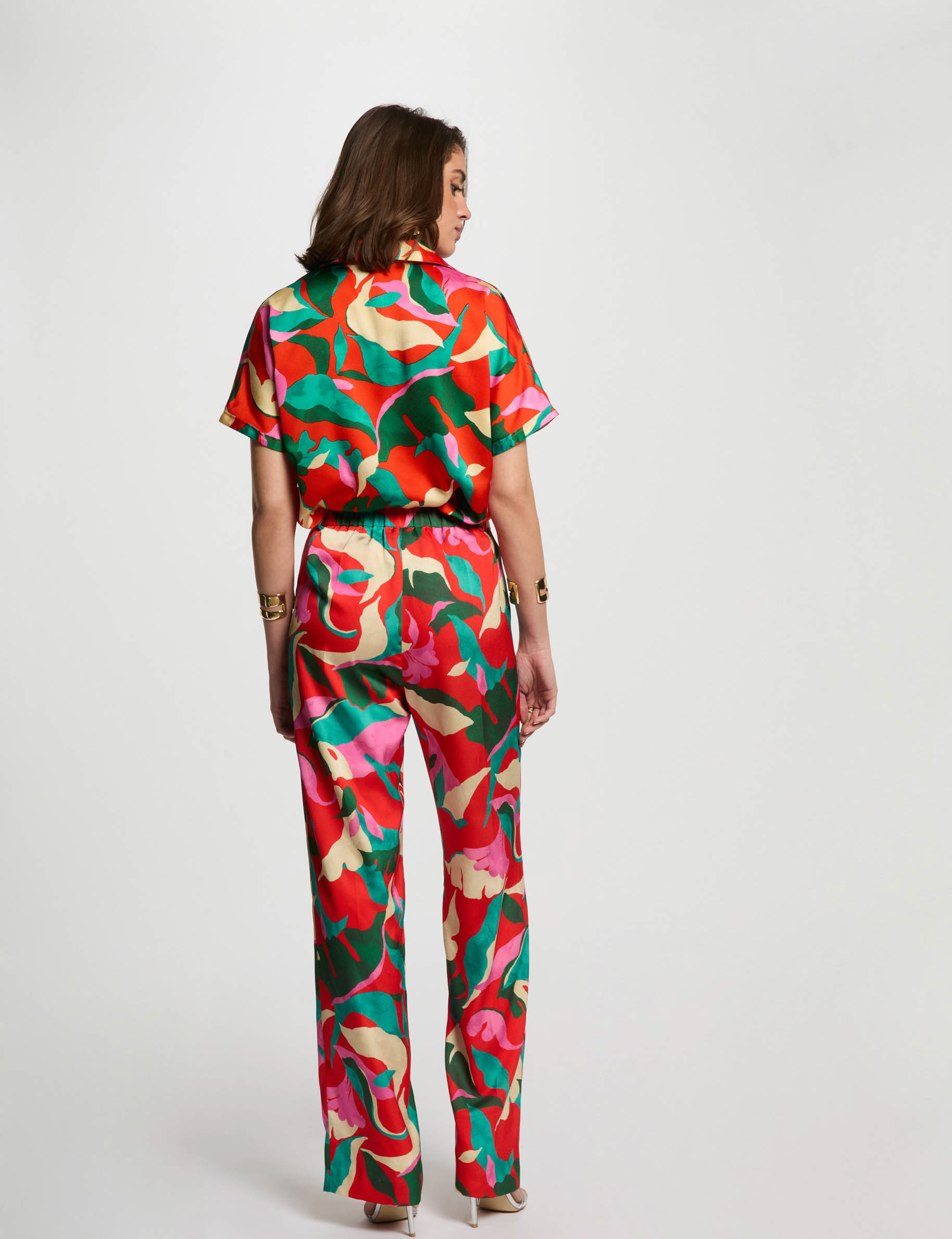 printed straight trousers multicolor women Printed straight trousers multicolor women