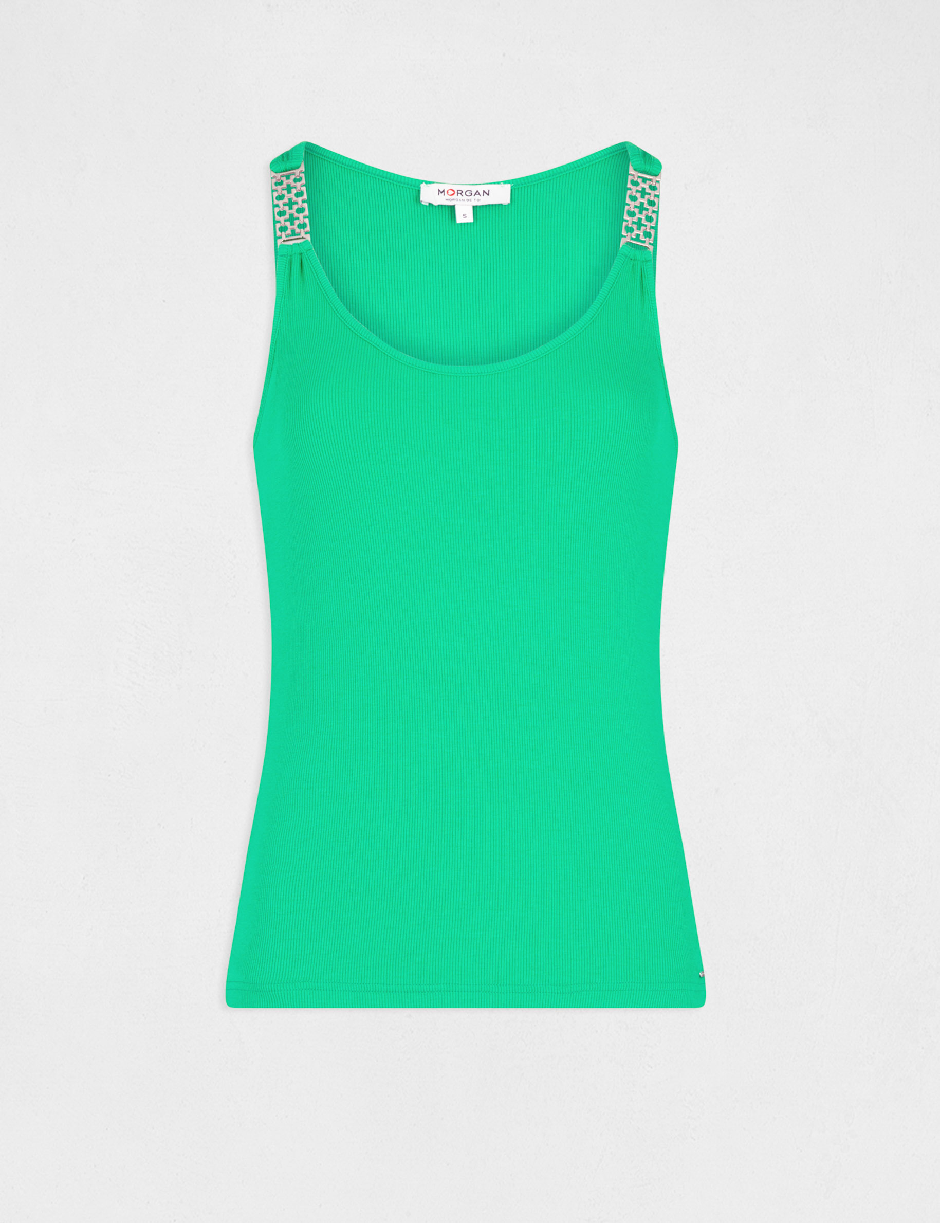 Vest top straps with ornaments green ladies'