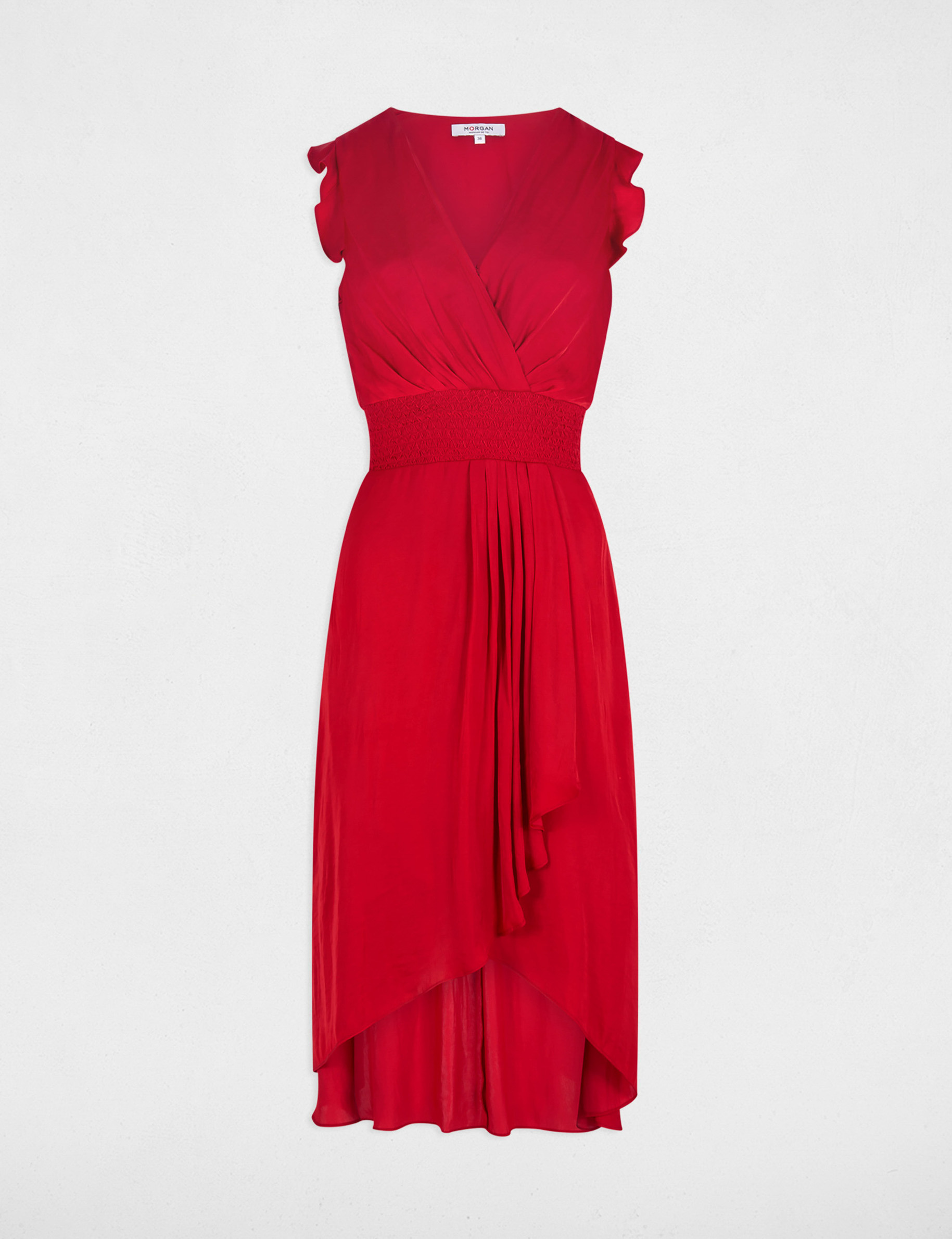 Sleeveless loose straight dress red women