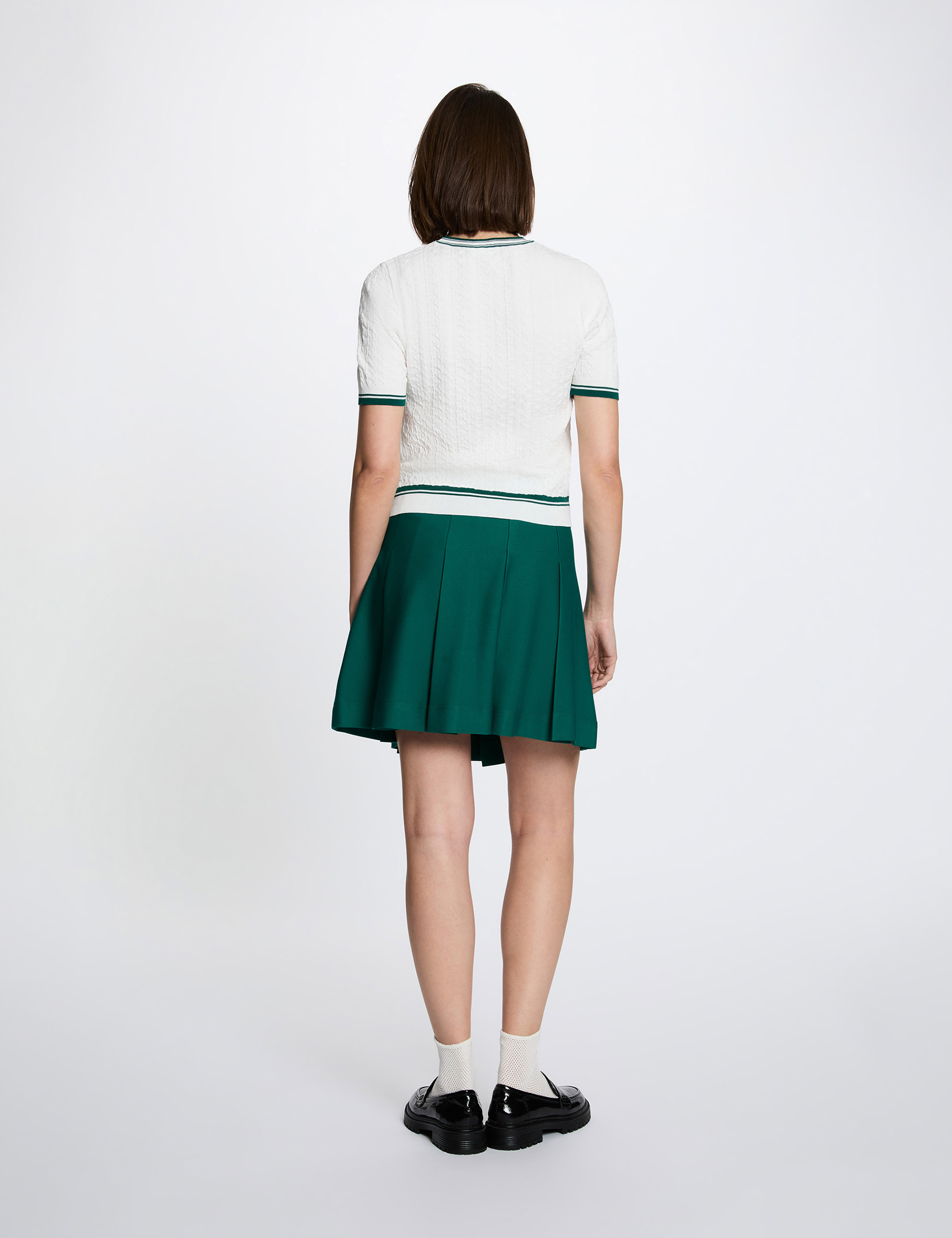 Lightweight short-sleeve sweater green women