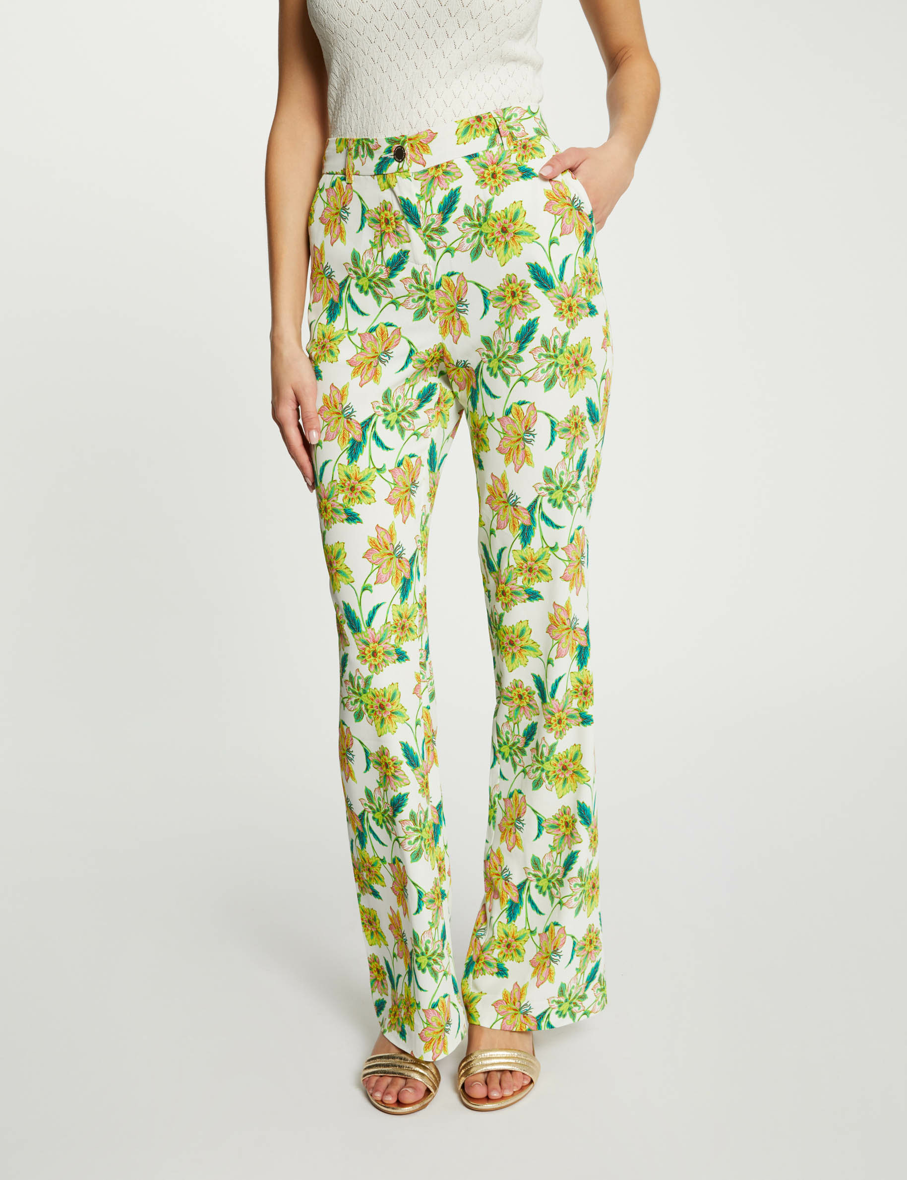 Printed fitted trousers multico ladies'