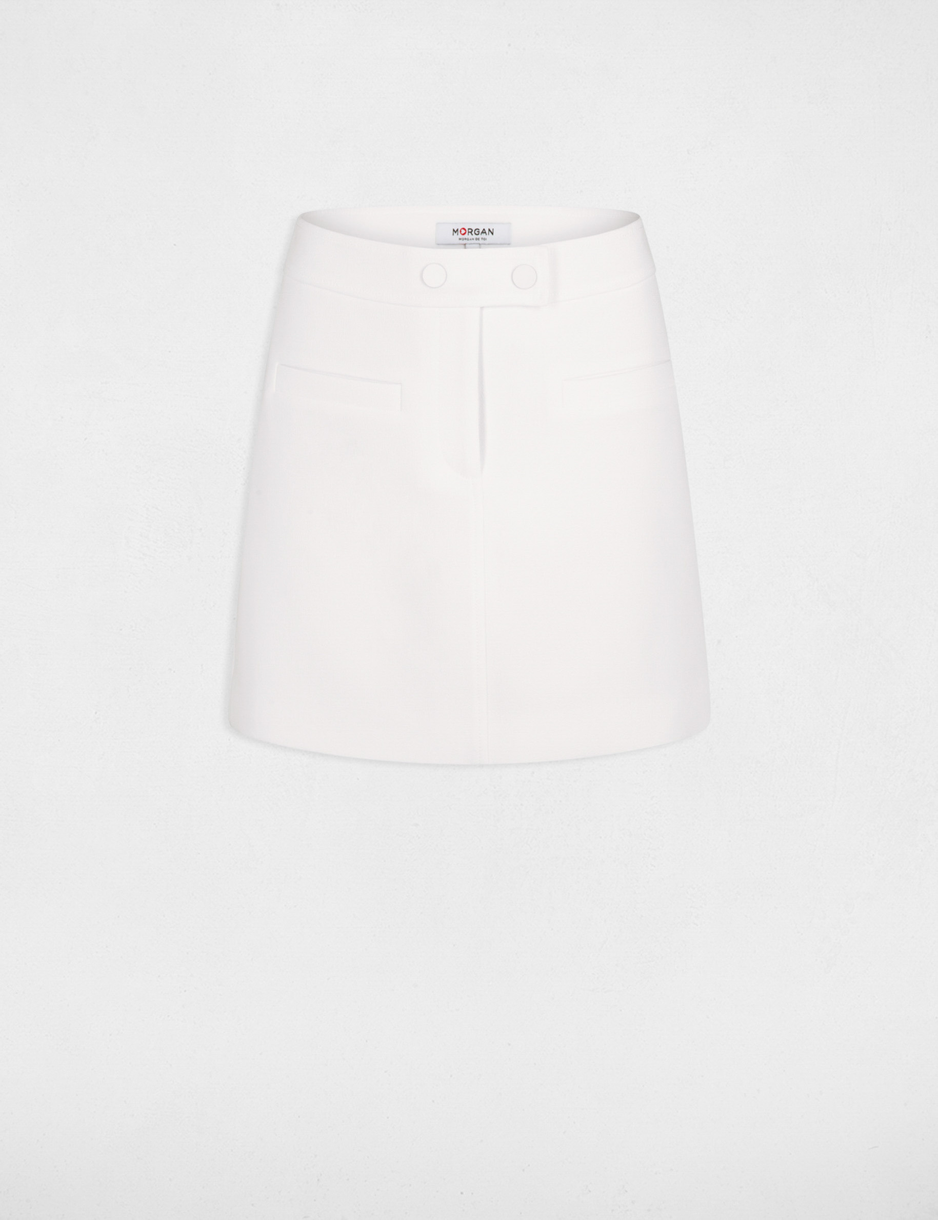 High-waisted A-line skirt ecru ladies'