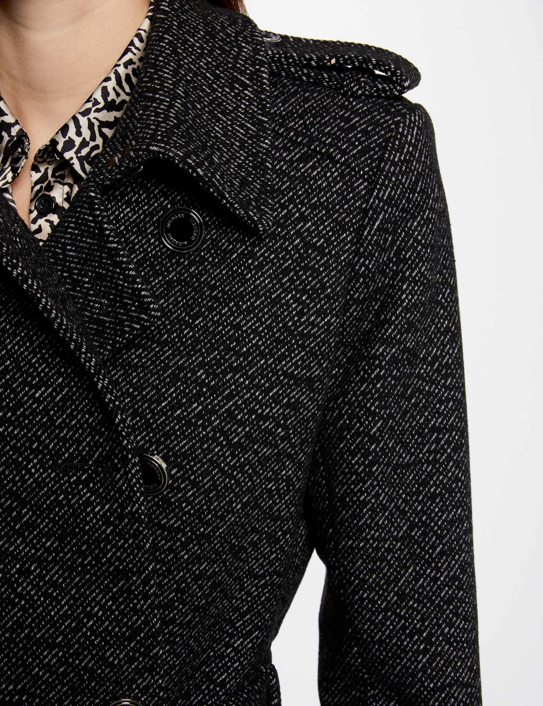 Long belted coat with buttons mid grey ladies Morgan
