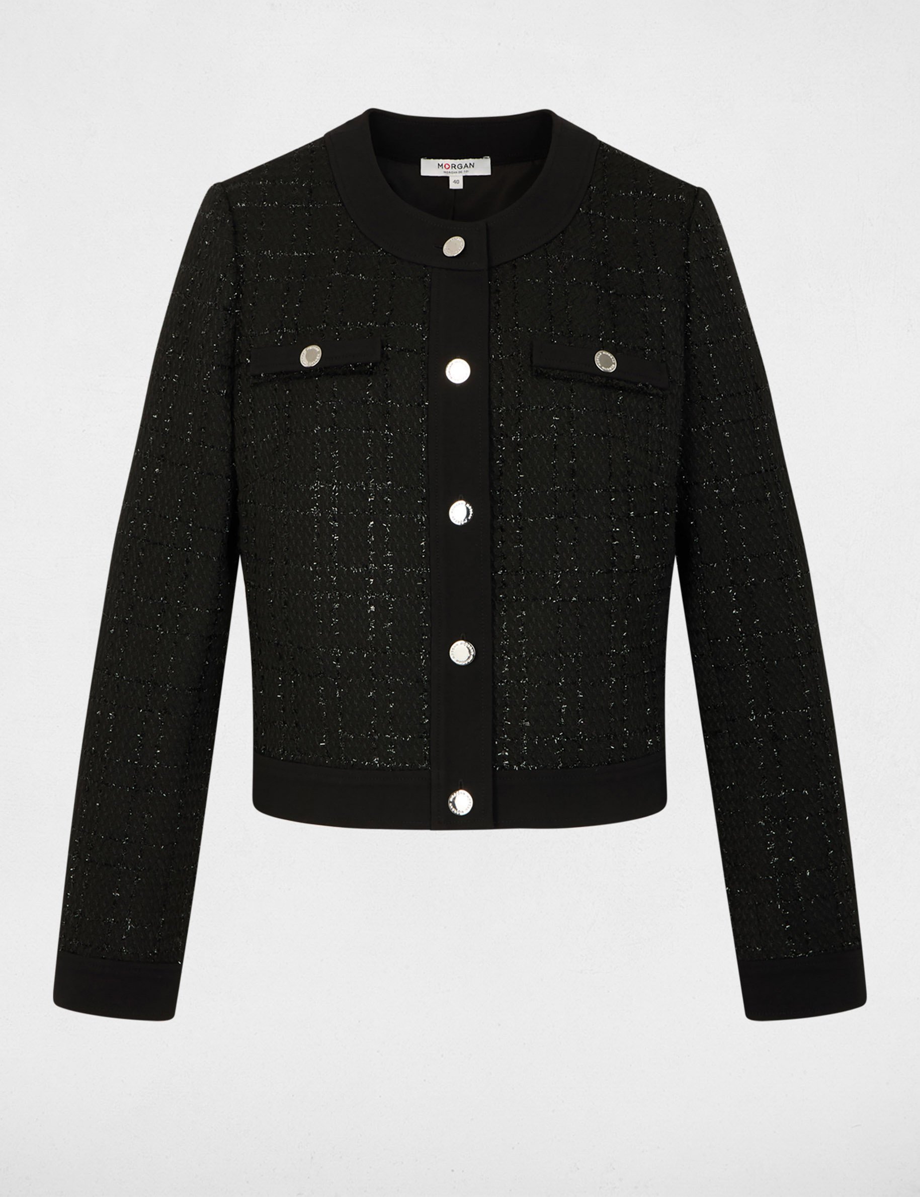 Fitted cropped jacket black women