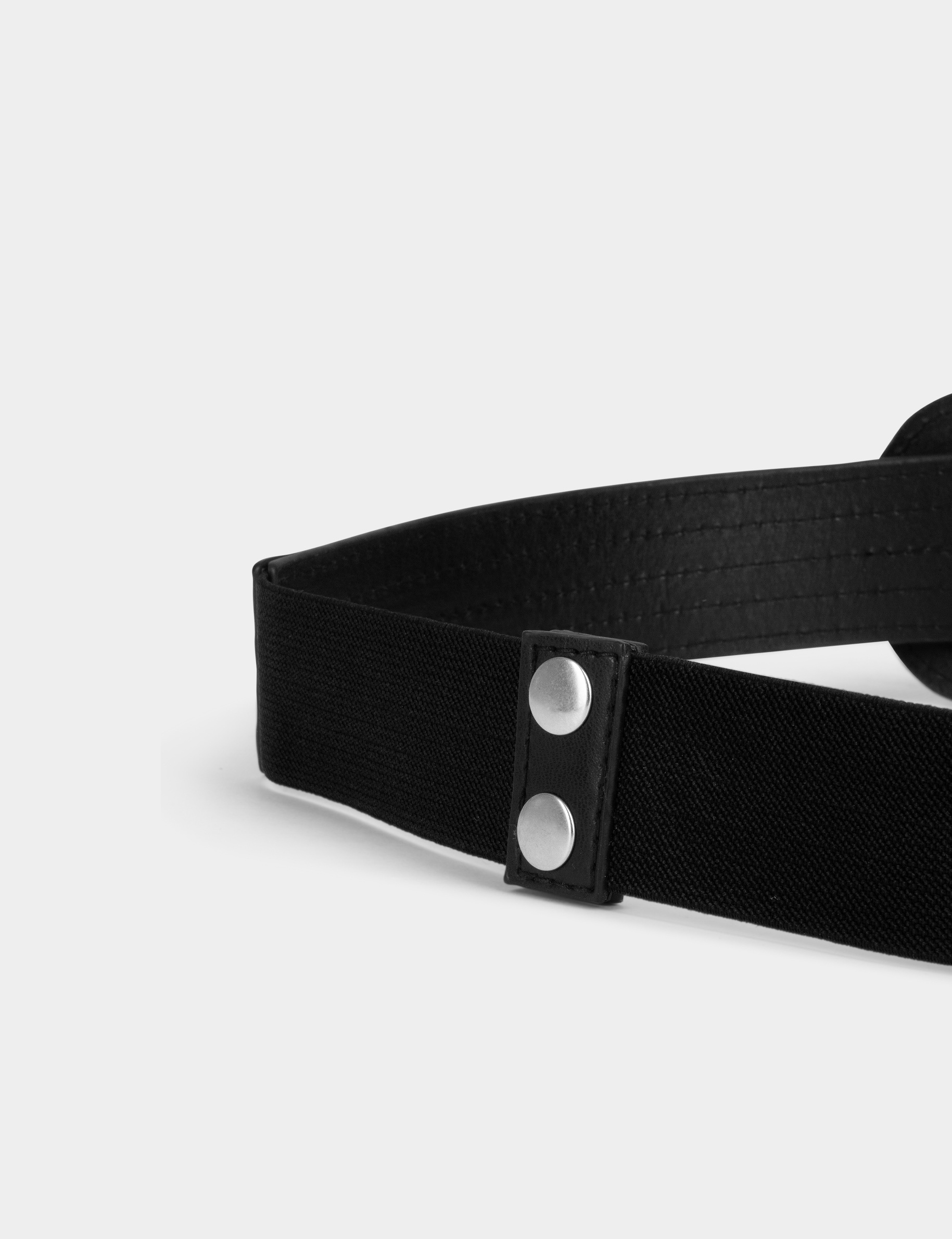 Elasticised belt with bows black ladies'