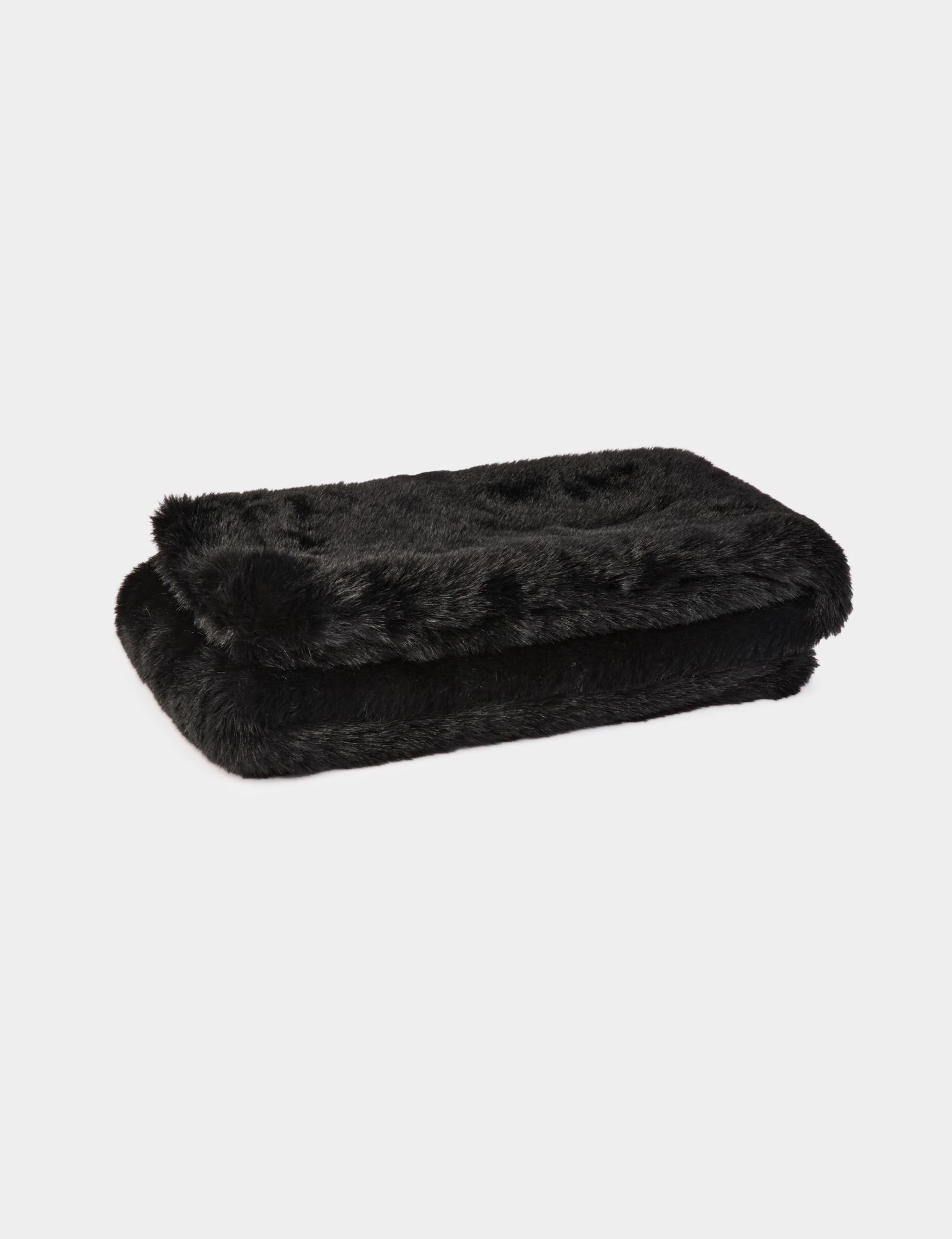Faux fur scarf black women