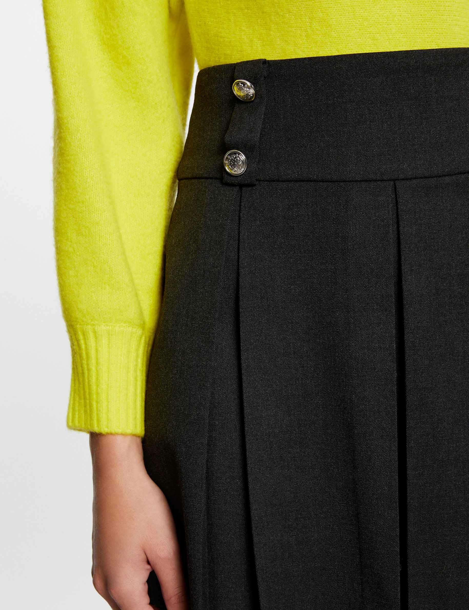 A line skirt with pleats anthracite grey women Morgan