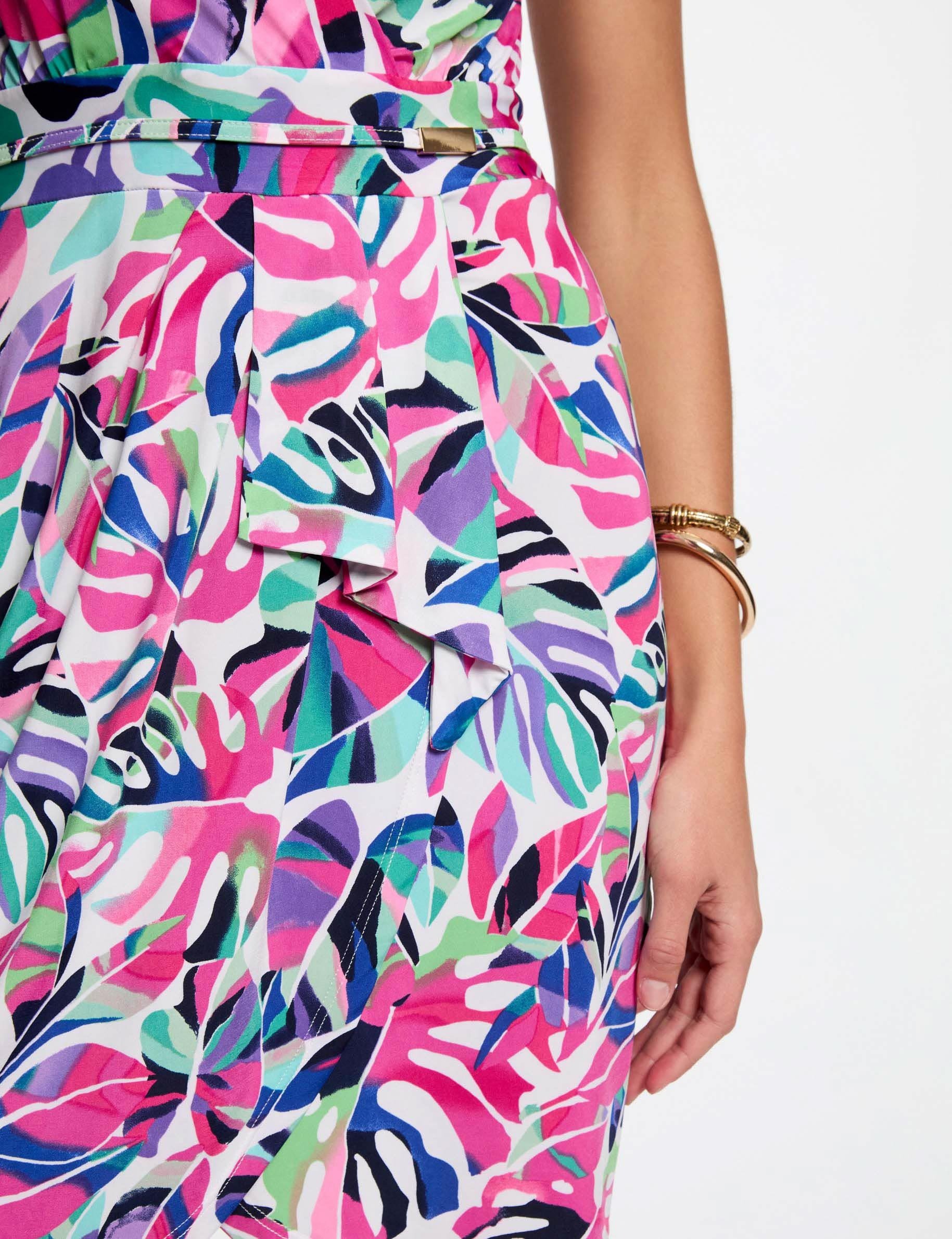 Printed fitted mini dress multicolor women