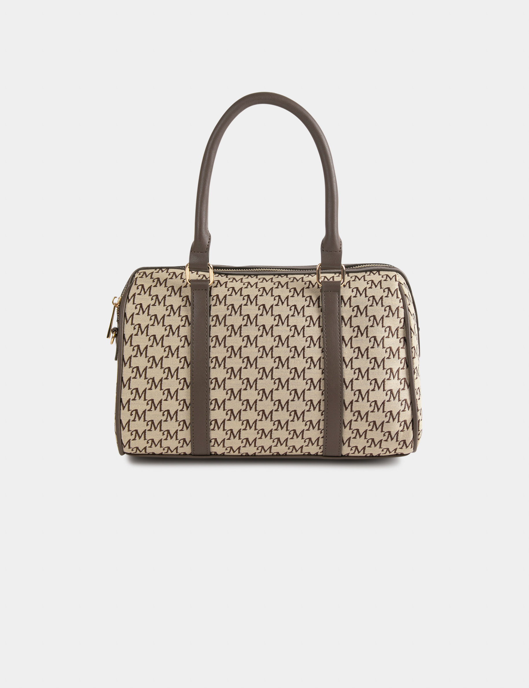 Bowler bag with monogram print beige ladies' Bowler bag with monogram print beige ladies'
