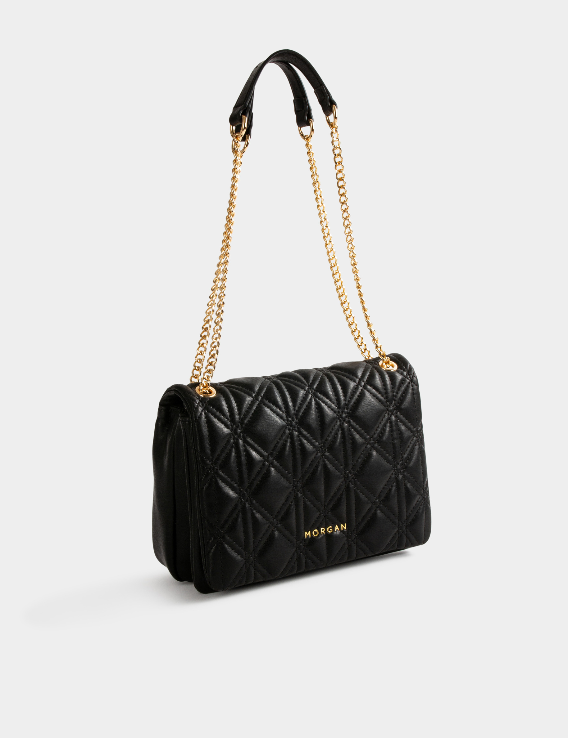 Clutch bag with quilted effect black ladies'