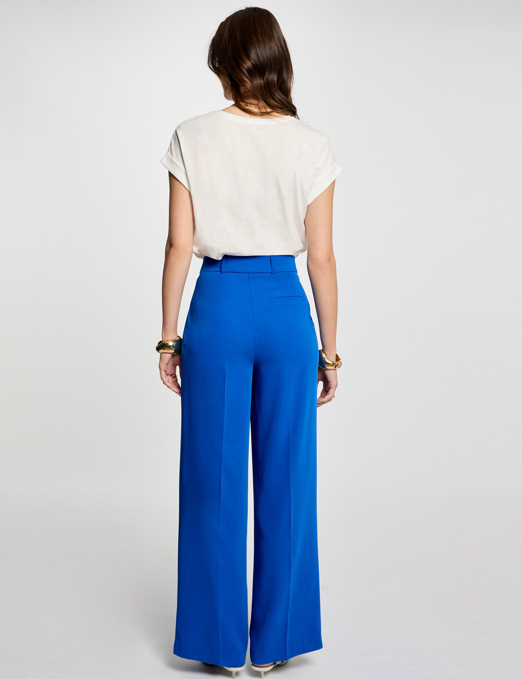 loose flare trousers electric blue women Loose flare trousers electric blue women