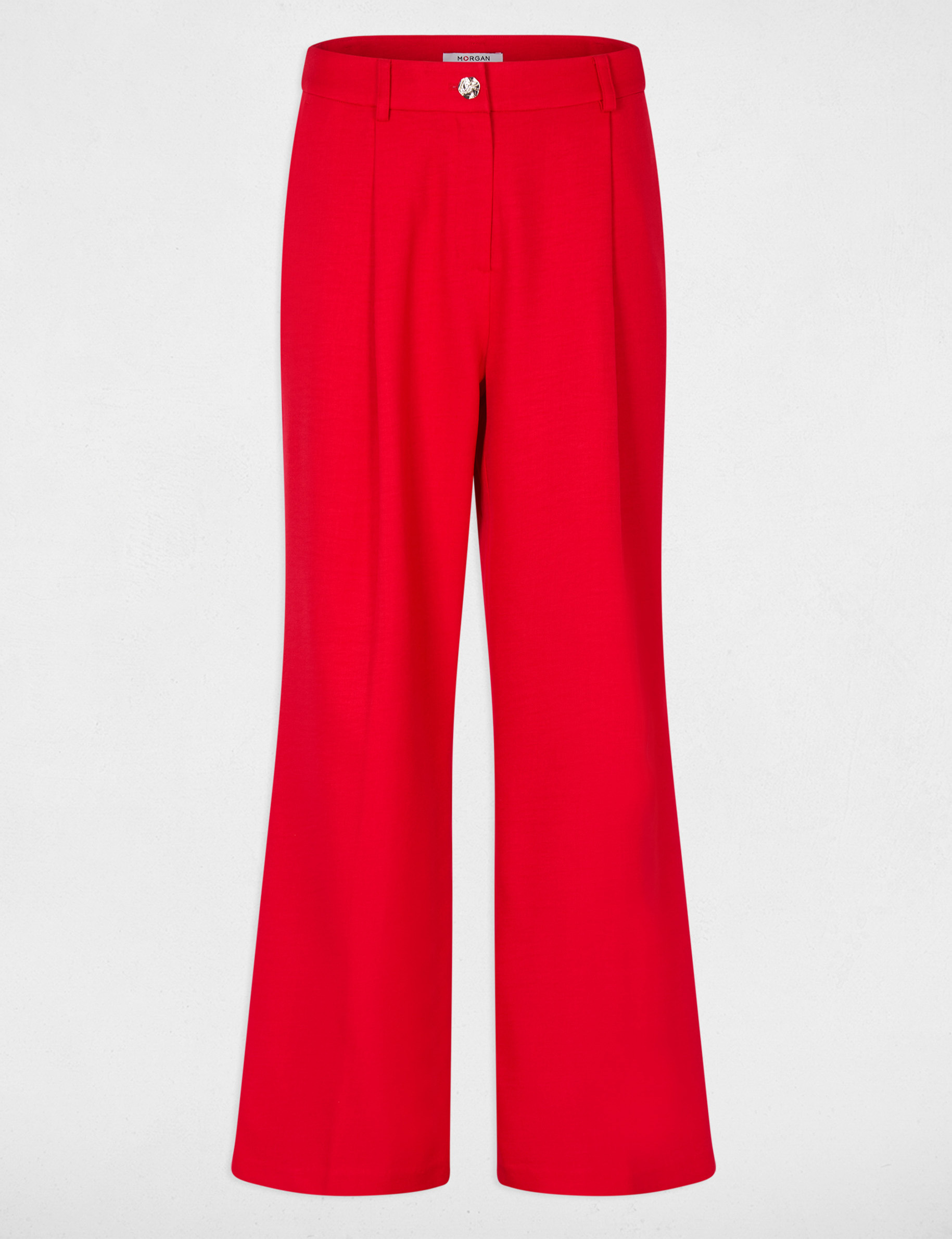 High-waisted wide trousers red women