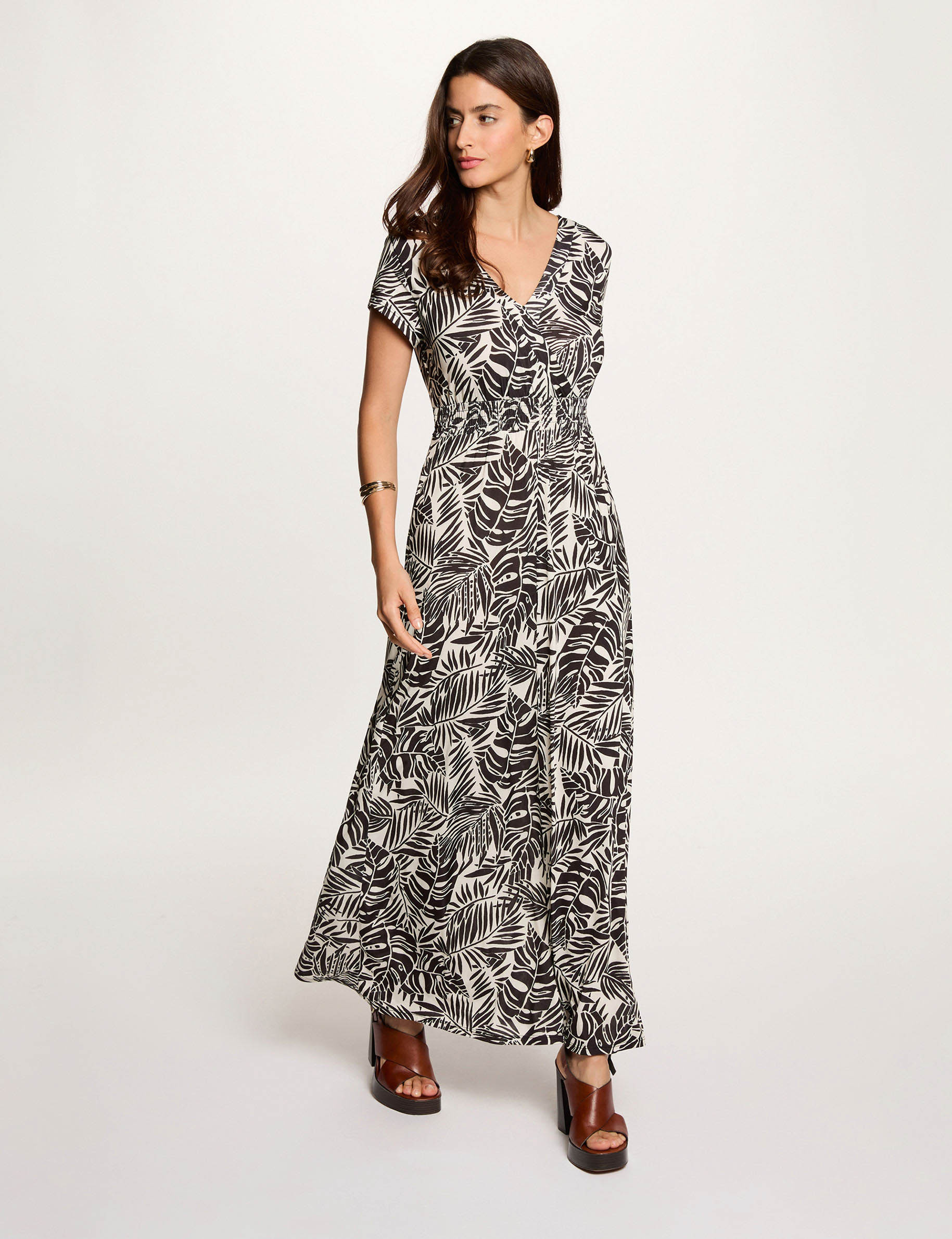 Flowy long dress multicolor women