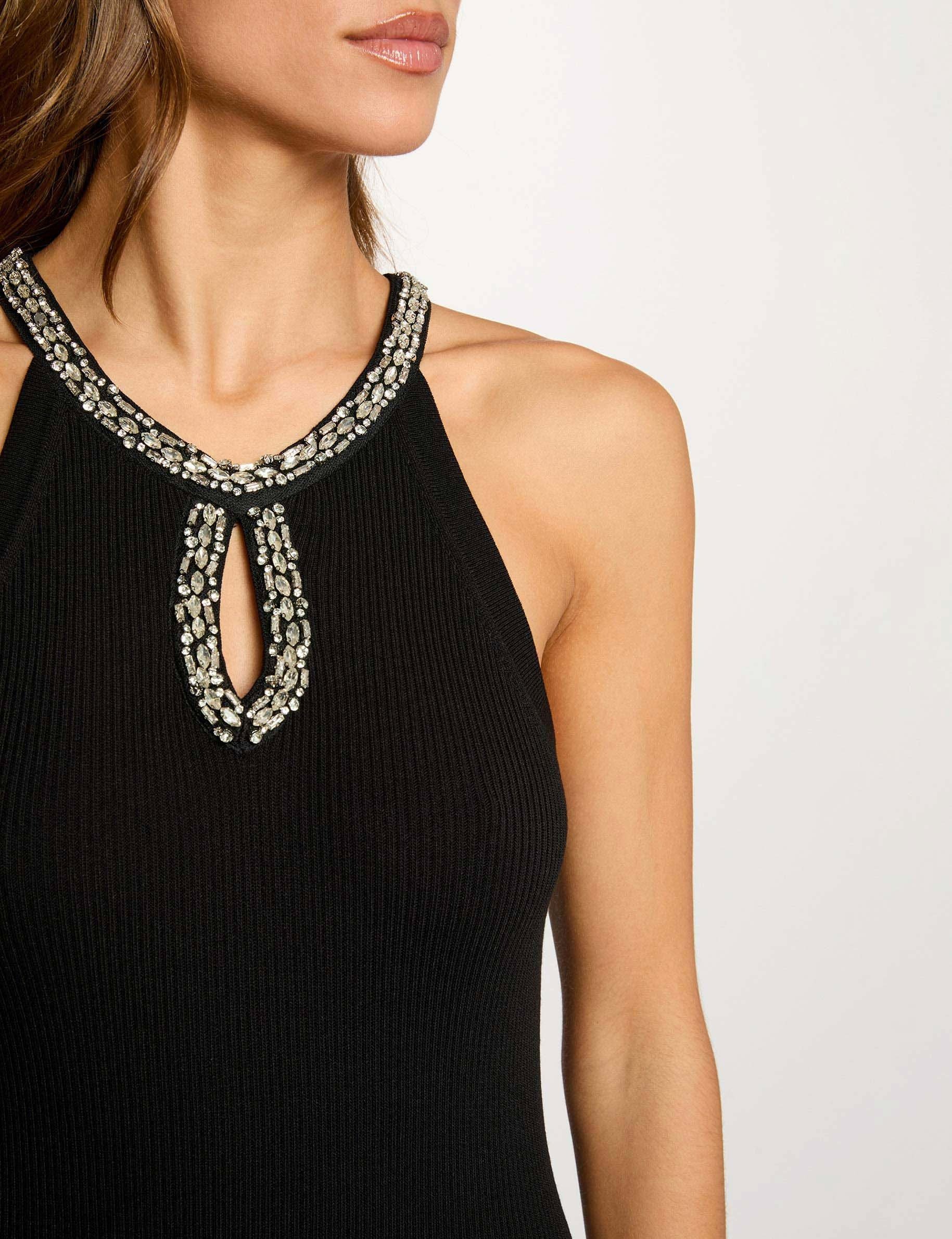 fitted knit dress Women black women Fitted knit dress Women black women