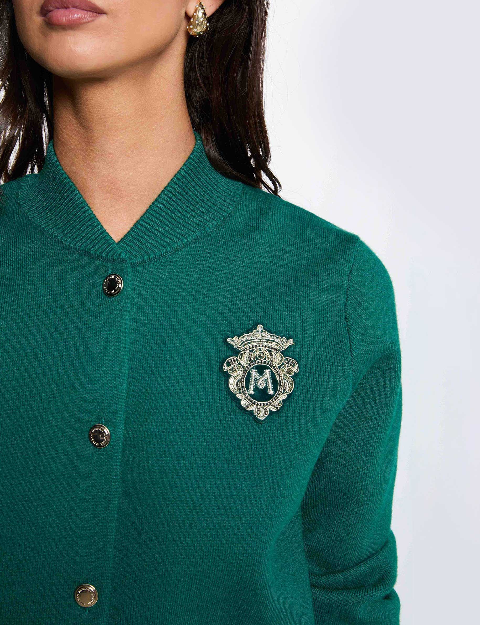 Teddy high neck sweater green women