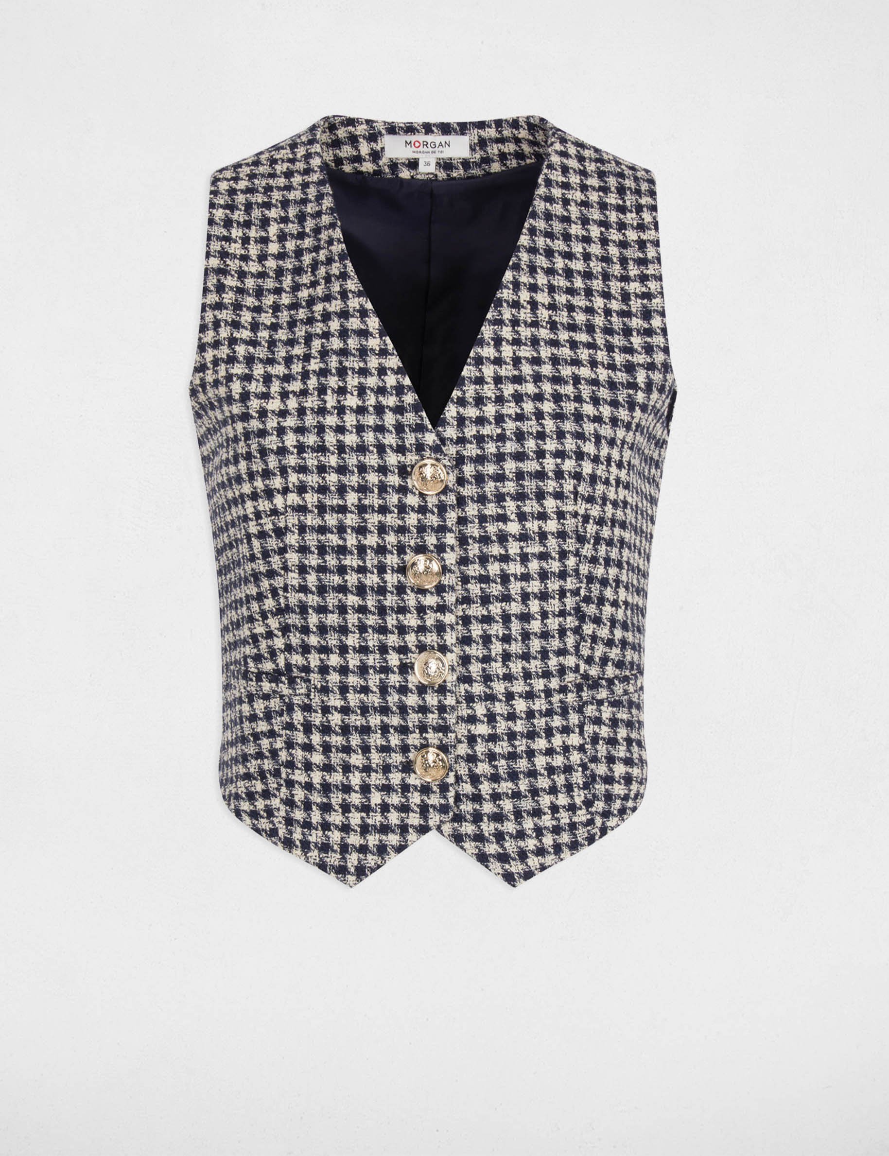 Fitted sleeveless gilet multicolor women