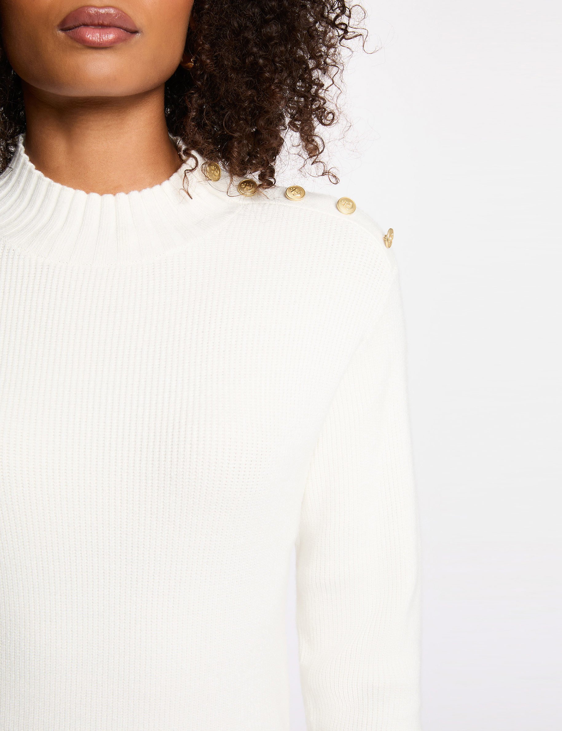 Short dress with high neck white women