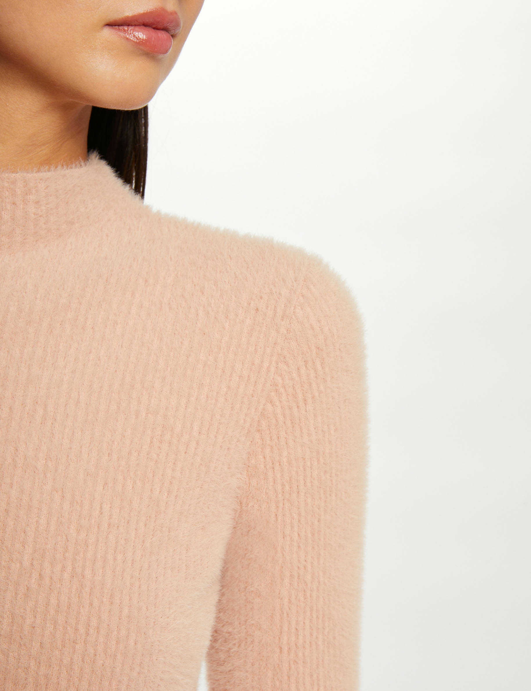 Pink fluffy jumper best sale ladies