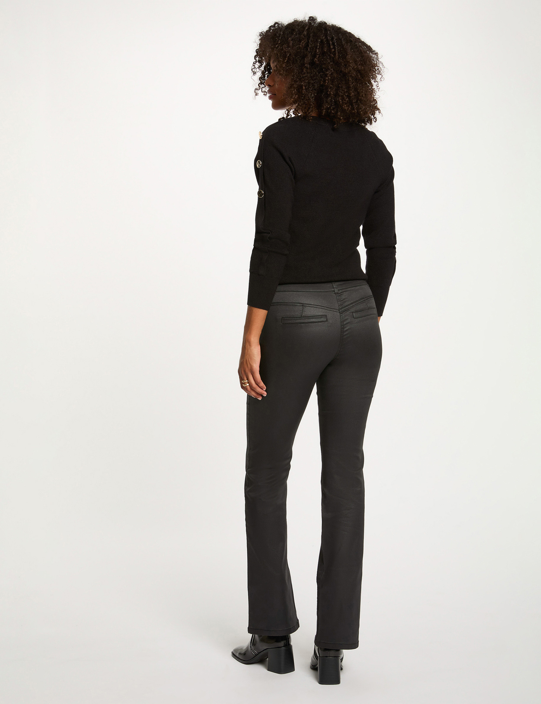 coated bootcut trousers black women Coated bootcut trousers black women