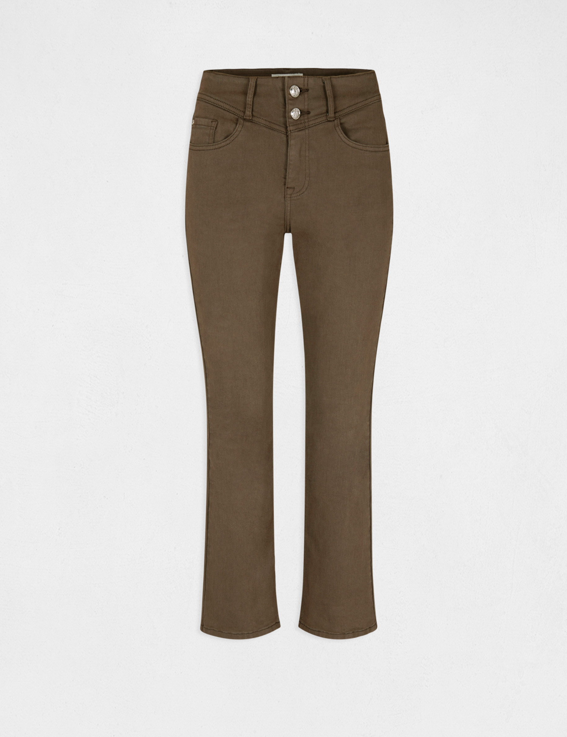 High-waisted cropped straight trousers  ladies'