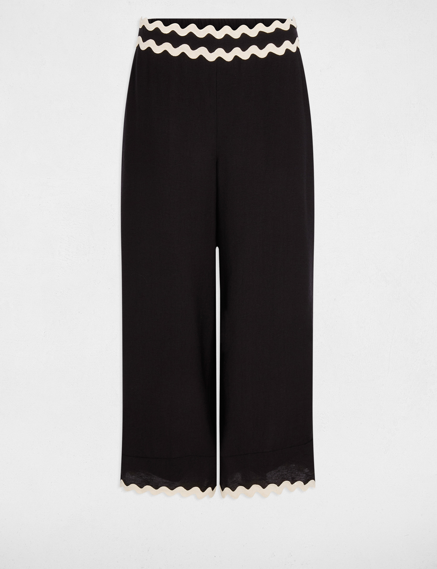 Wide-leg cropped trousers black women
