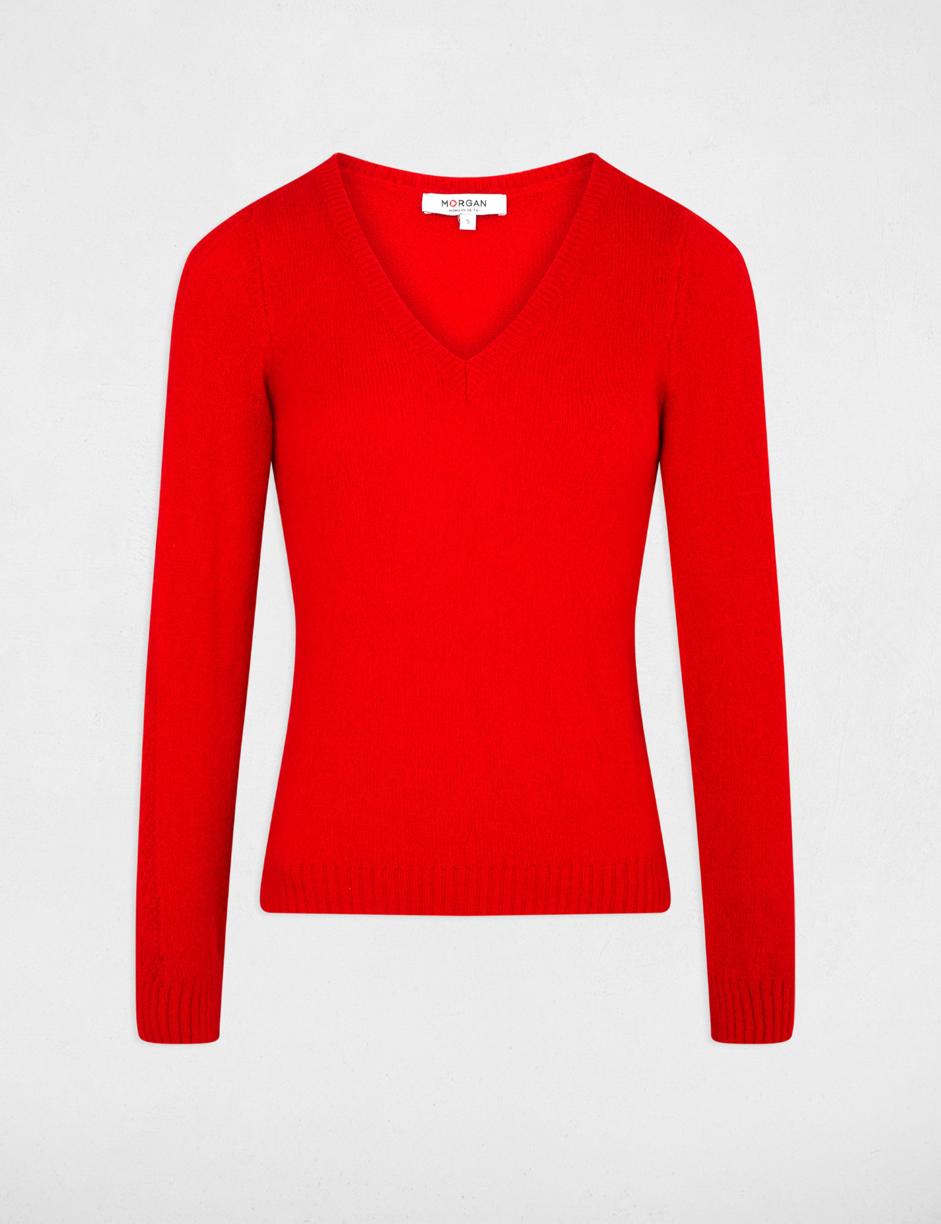 cropped v neck sweater red women Cropped V-neck sweater red women