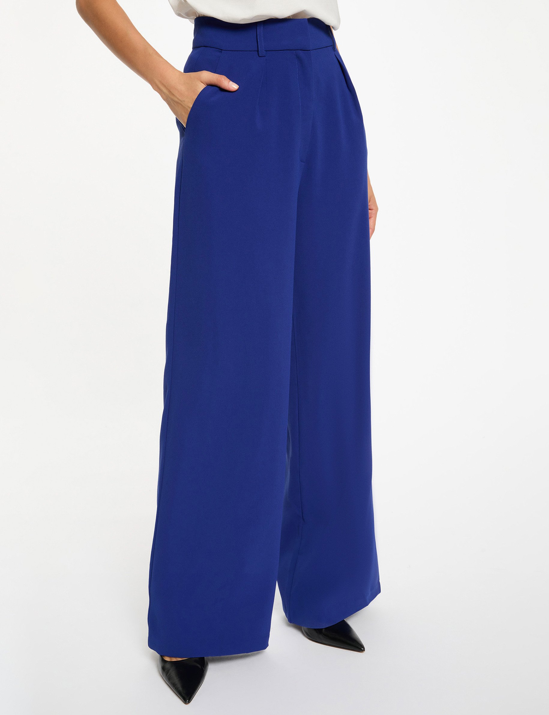 wide leg trousers petroleum blue women Wide-leg trousers petroleum blue women
