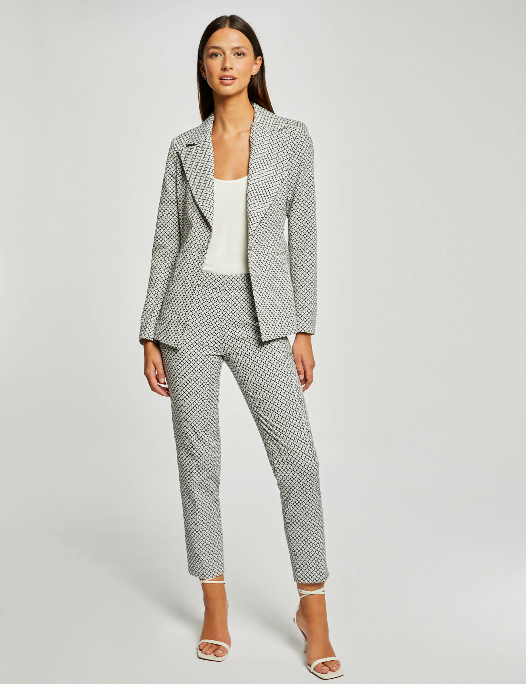 Women's Red Cropped Cigarette Trousers