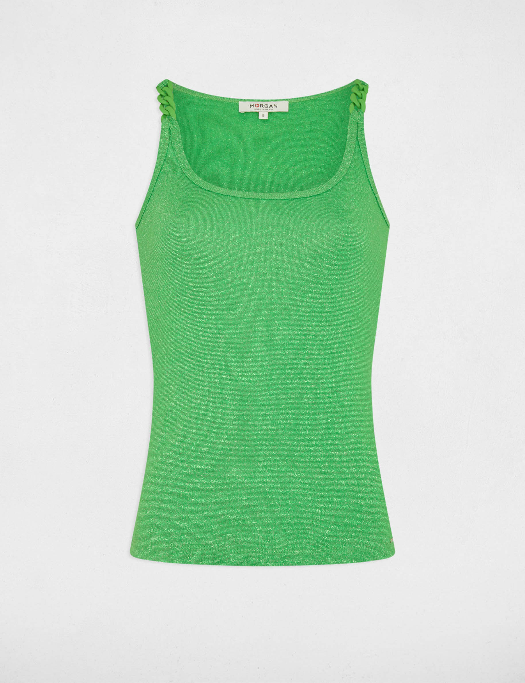 Vest top with thin straps green ladies'