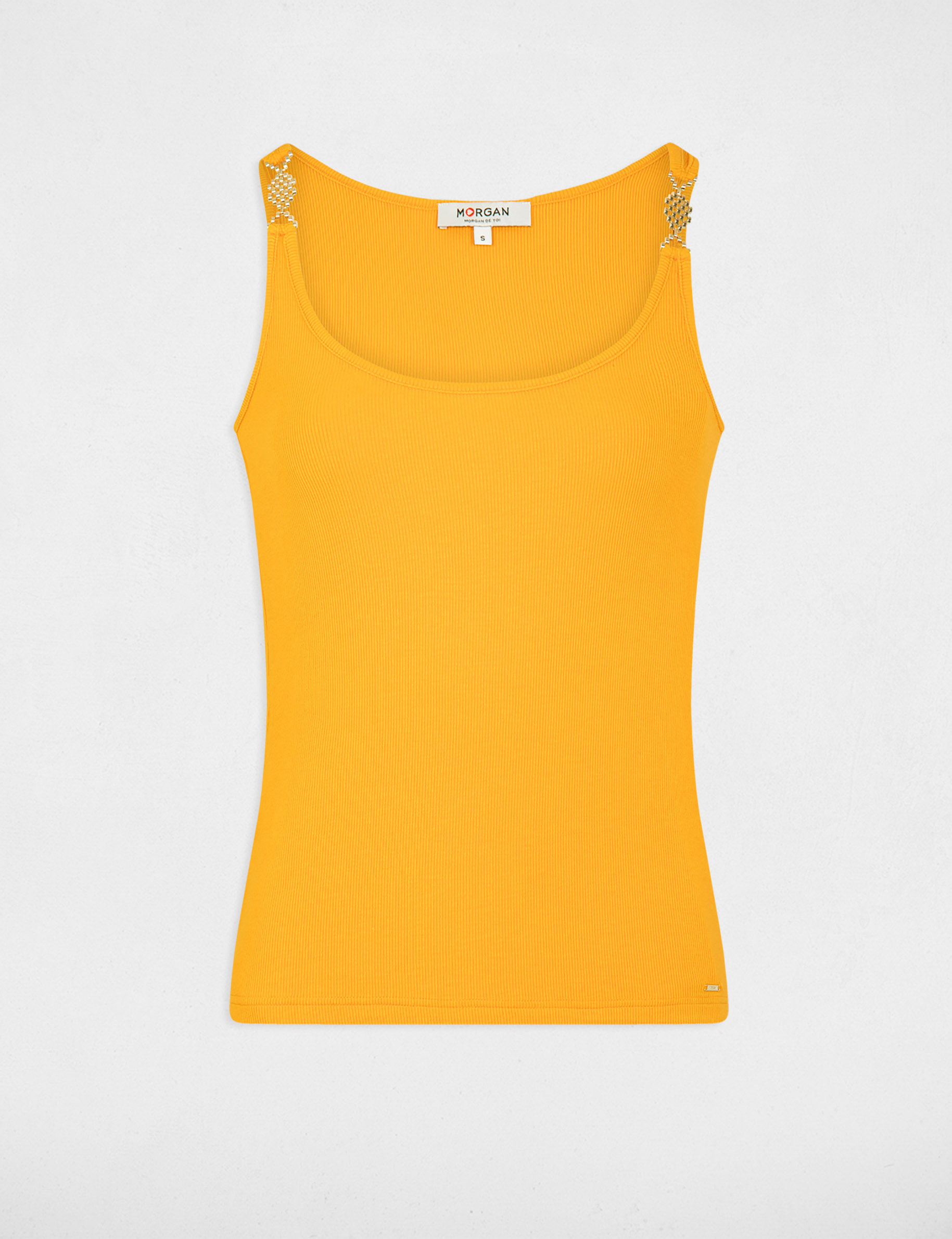 Vest top with thin straps orange ladies'