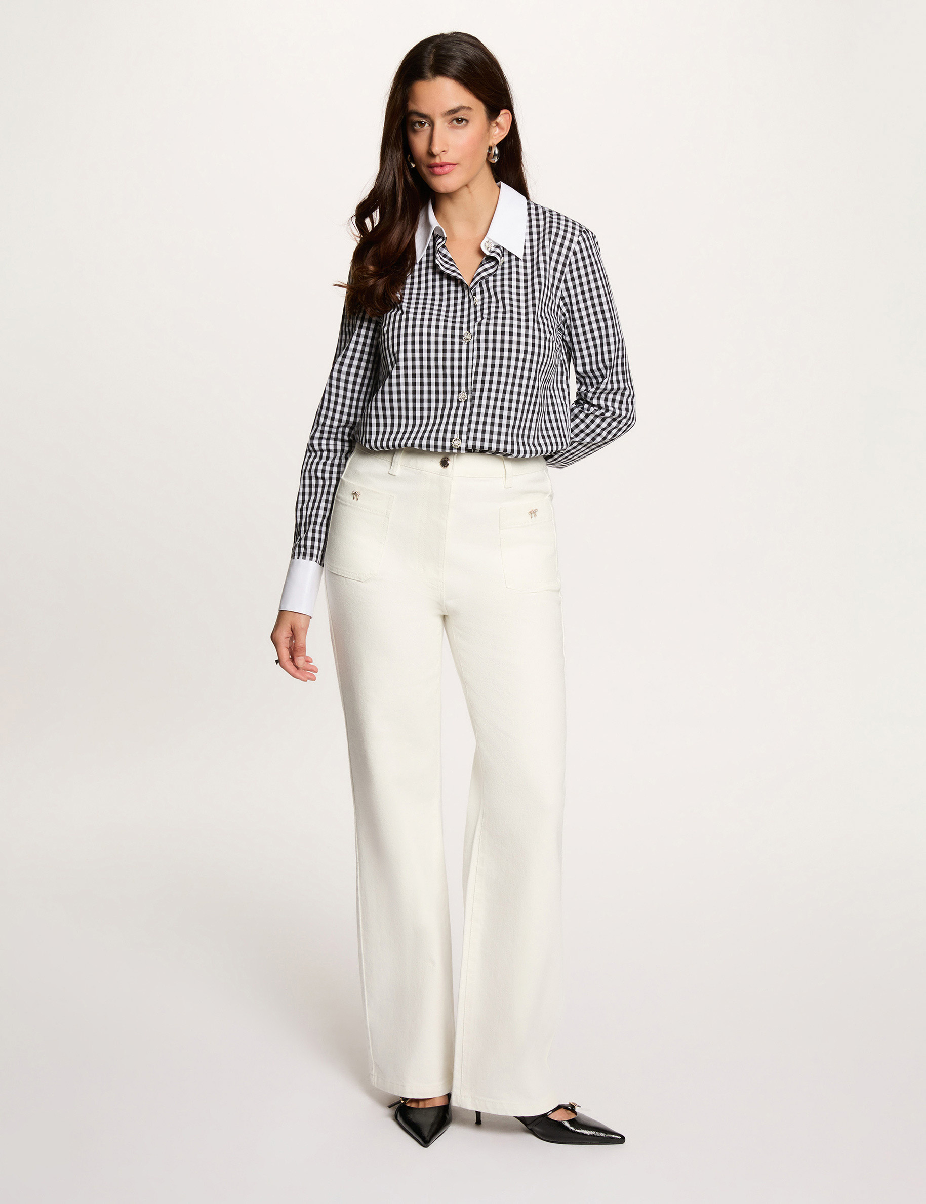 Wide 7/8 jeans white women