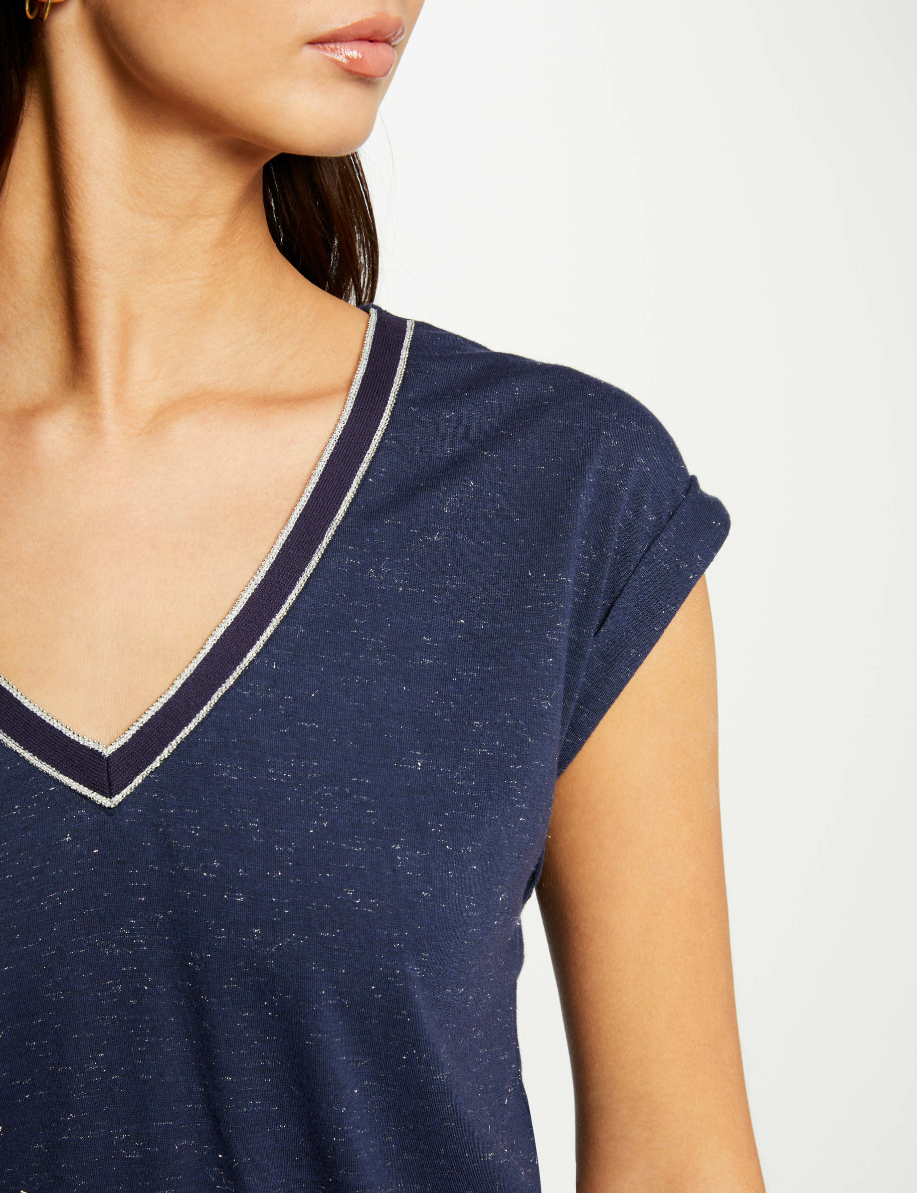 Short sleeved t shirt navy women Morgan