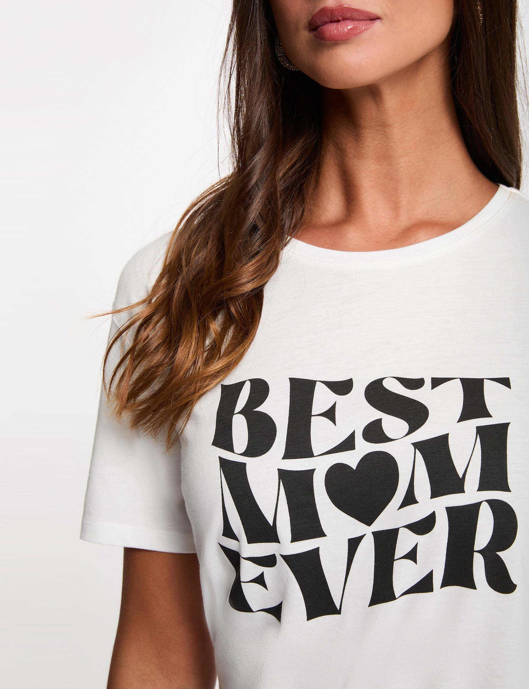 Round neck short-sleeve t-shirt white women