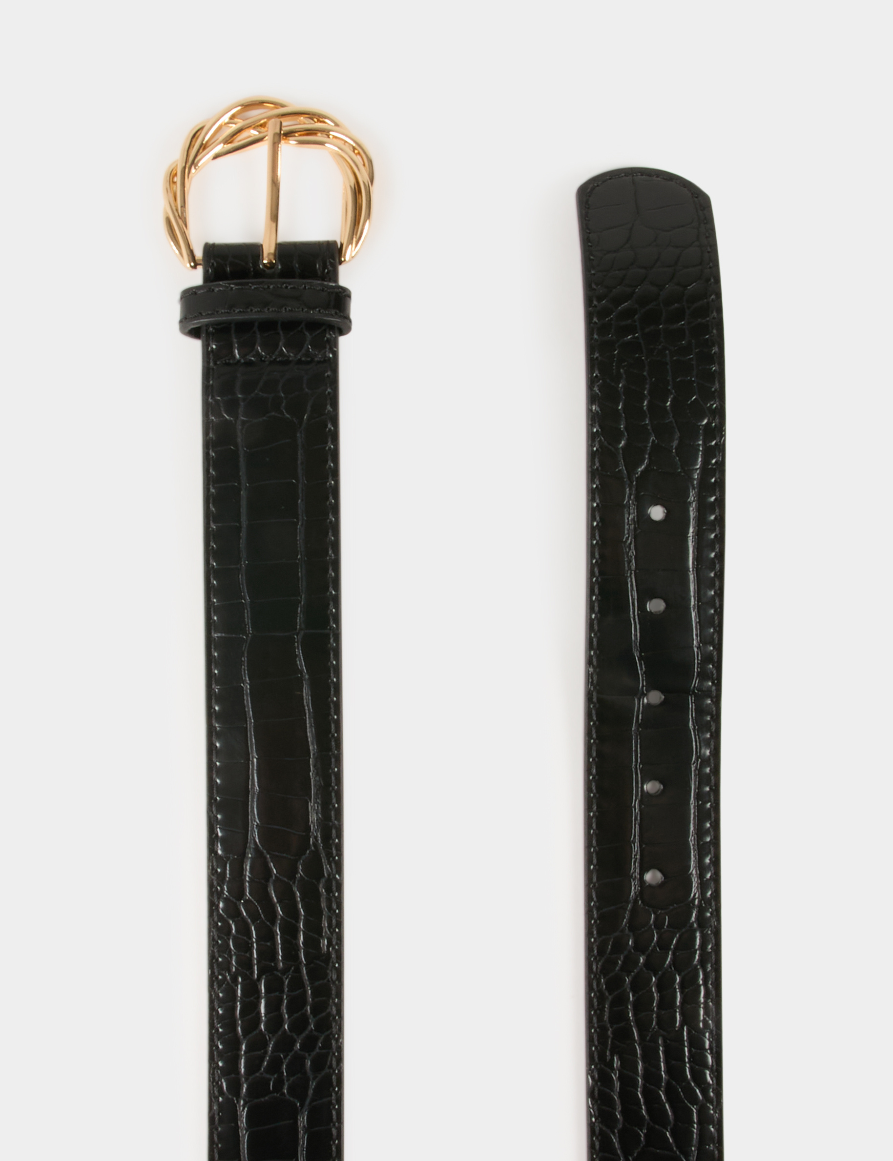 croc belt braided buckle black ladies Croc belt braided buckle black ladies'