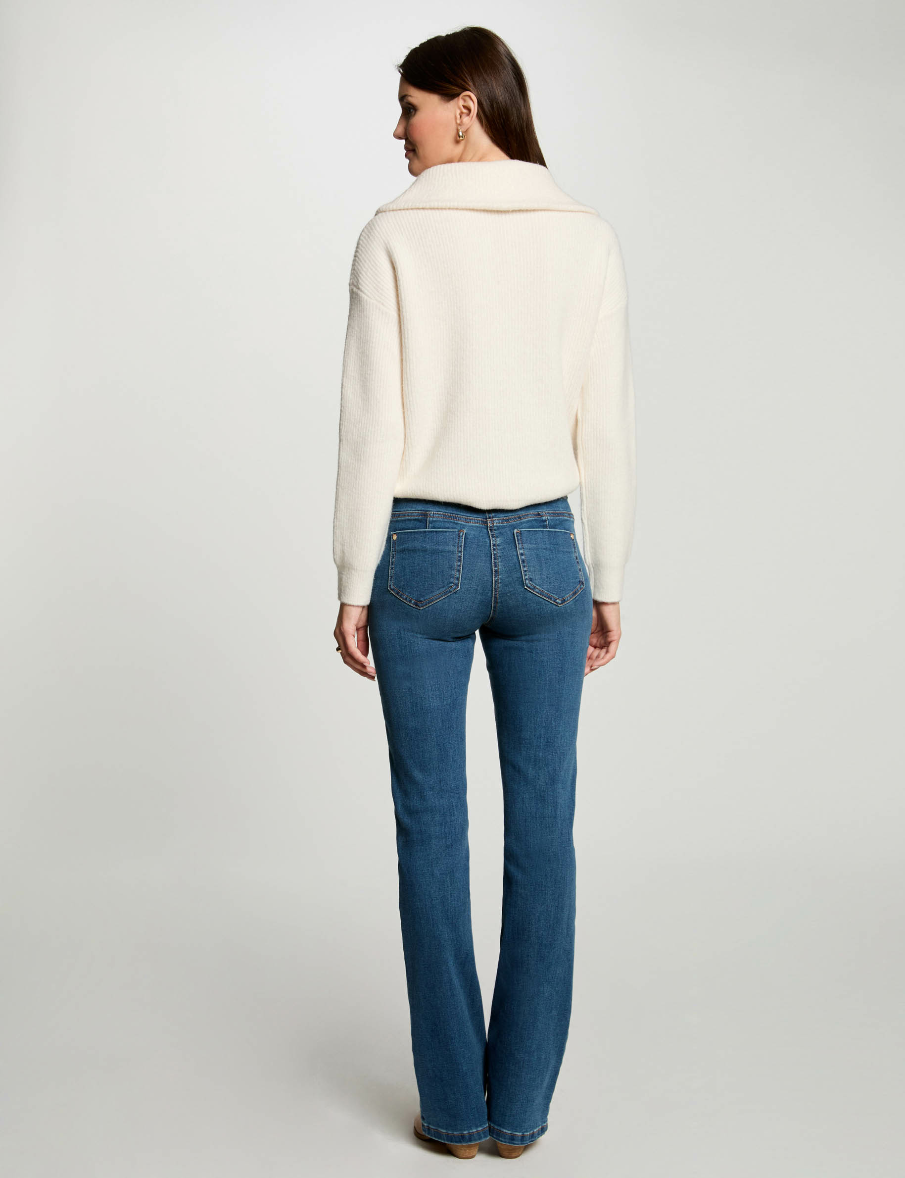 jumper with zipped rollneck ivory women Jumper with zipped-rollneck ivory women
