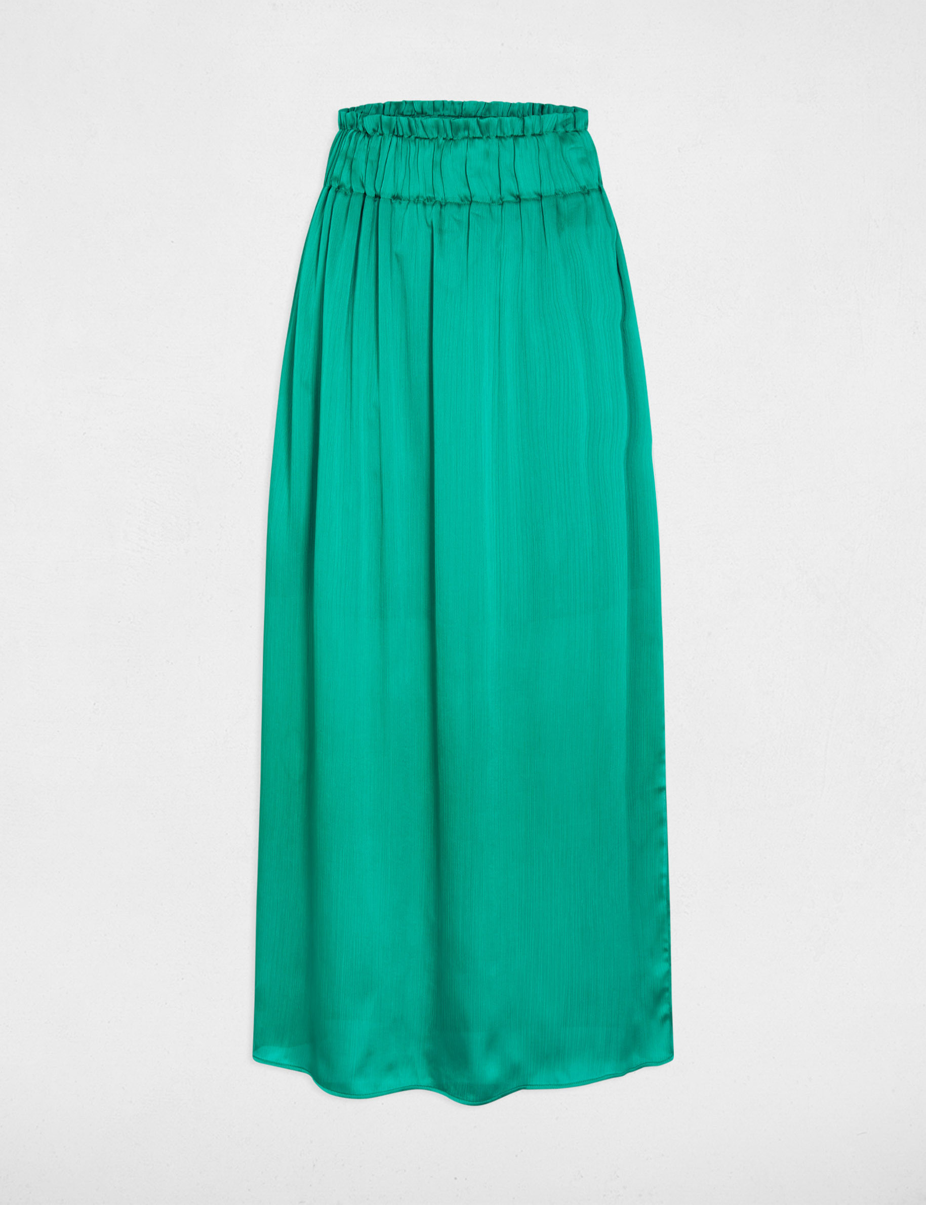 jupe longue satinee vert femme Jupe longue satinée vert femme