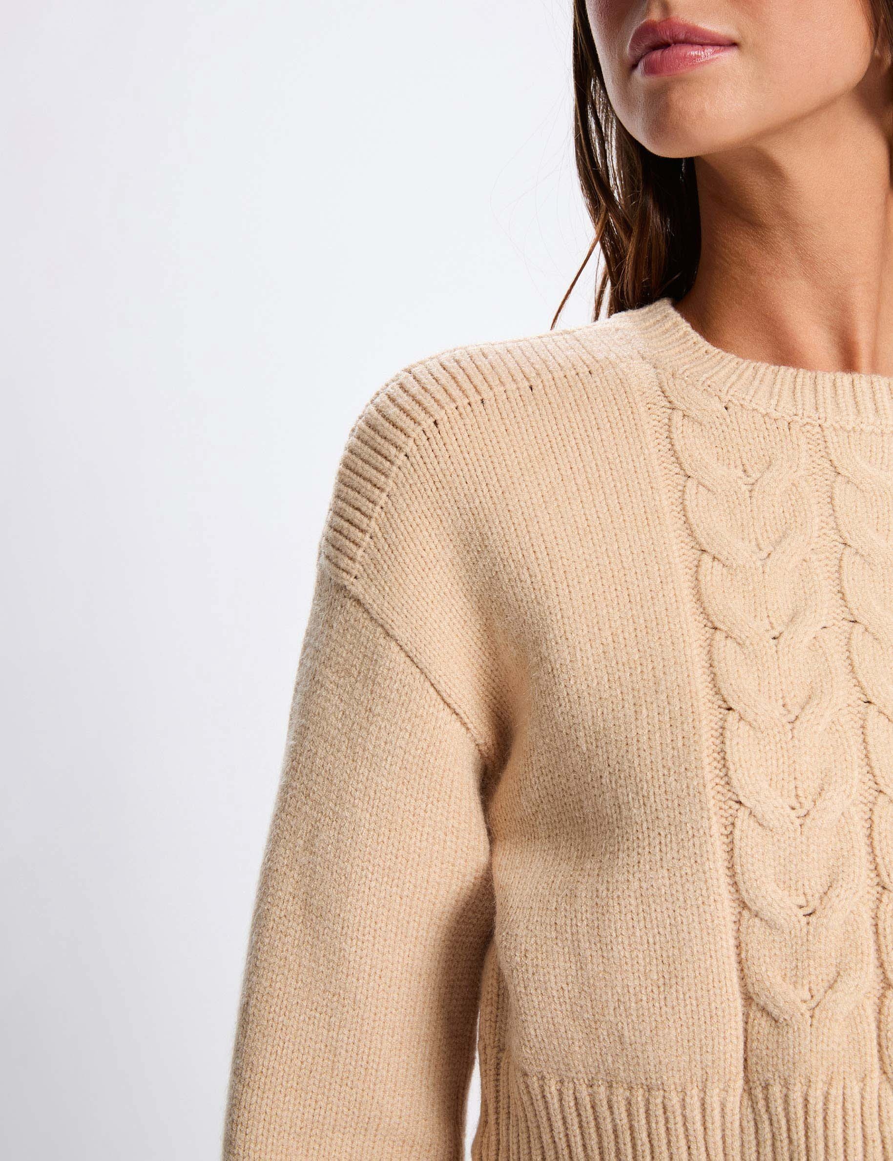 Fitted 2 in 1 knitted dress beige women