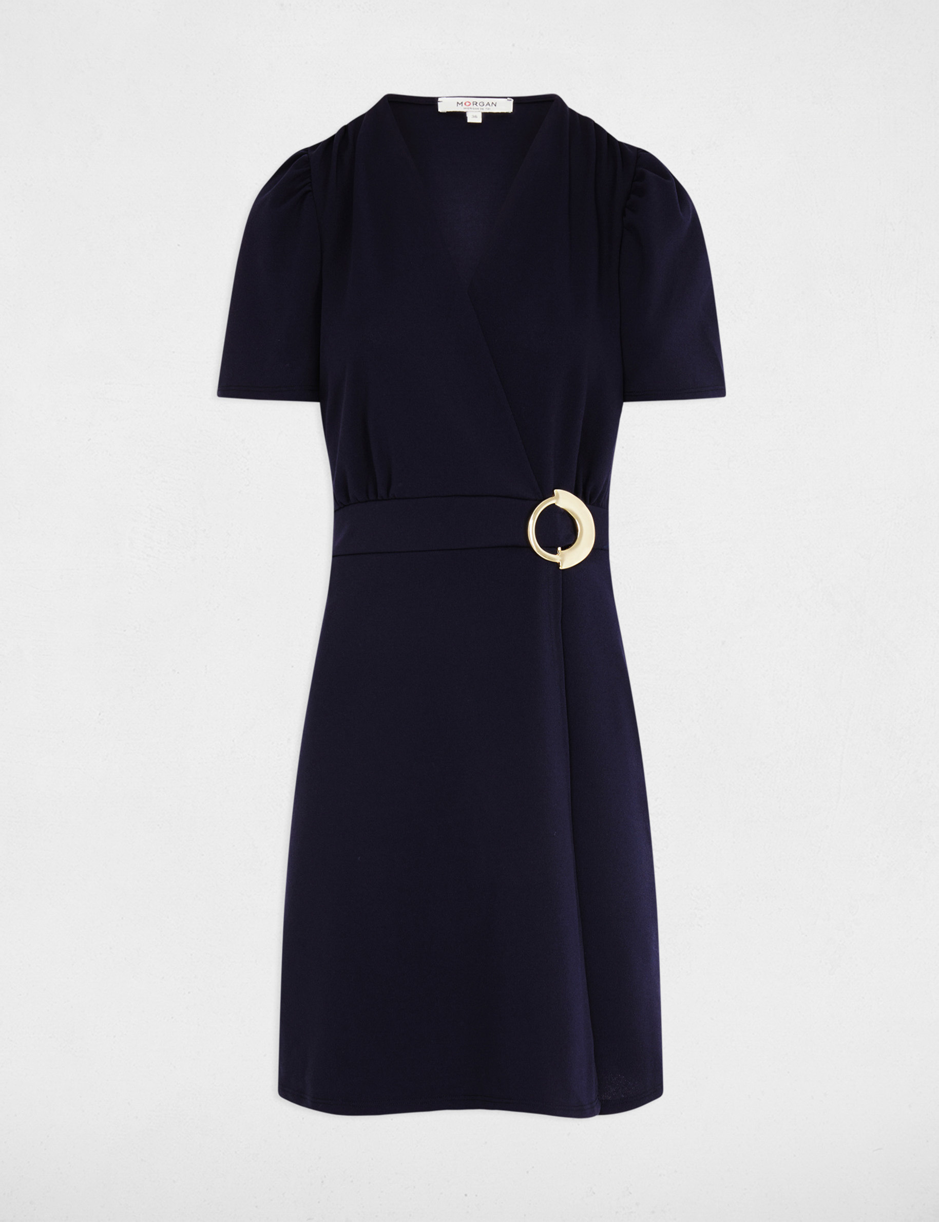 Draped waisted mini dress navy women Morgan