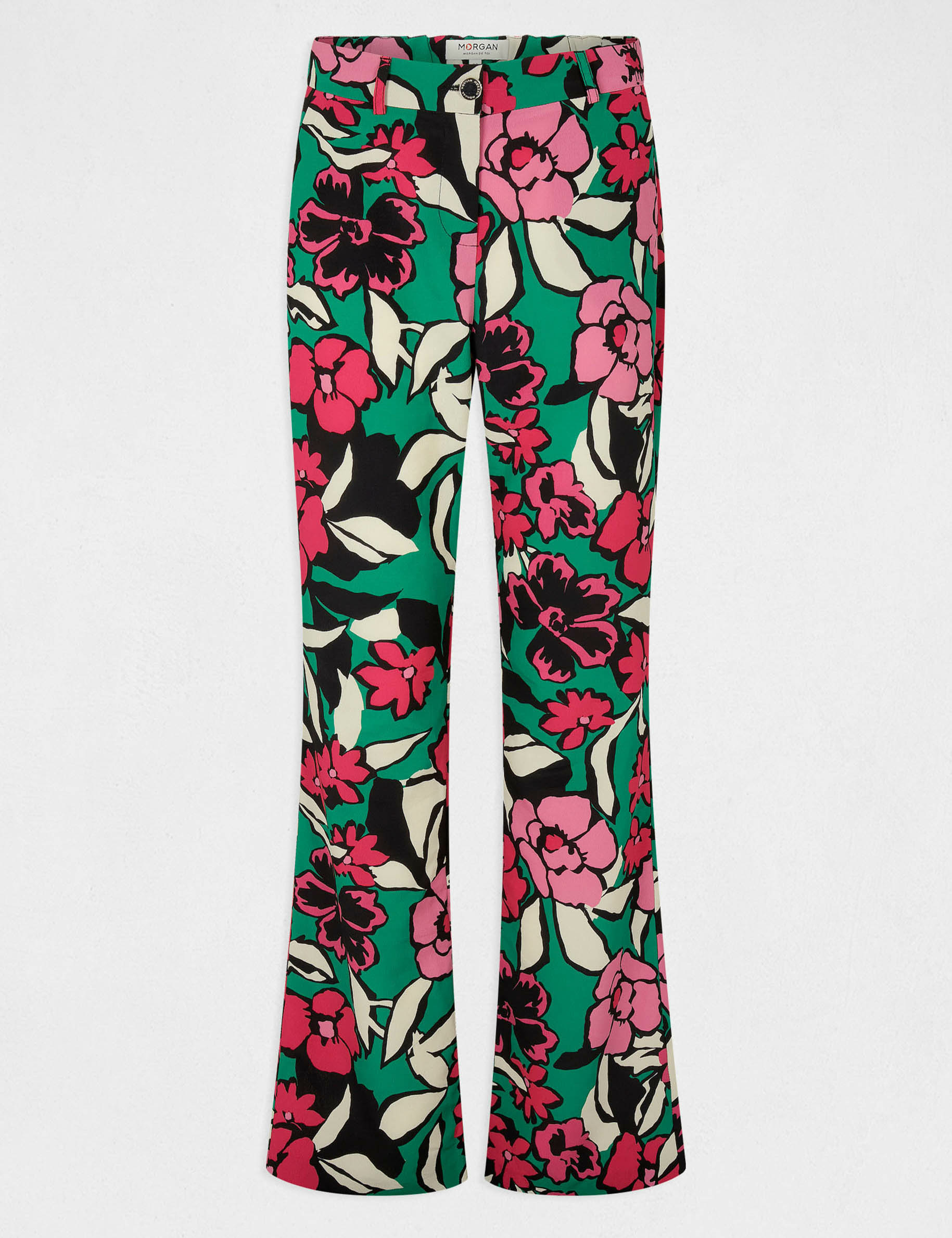 Straight trousers with floral print multico ladies'