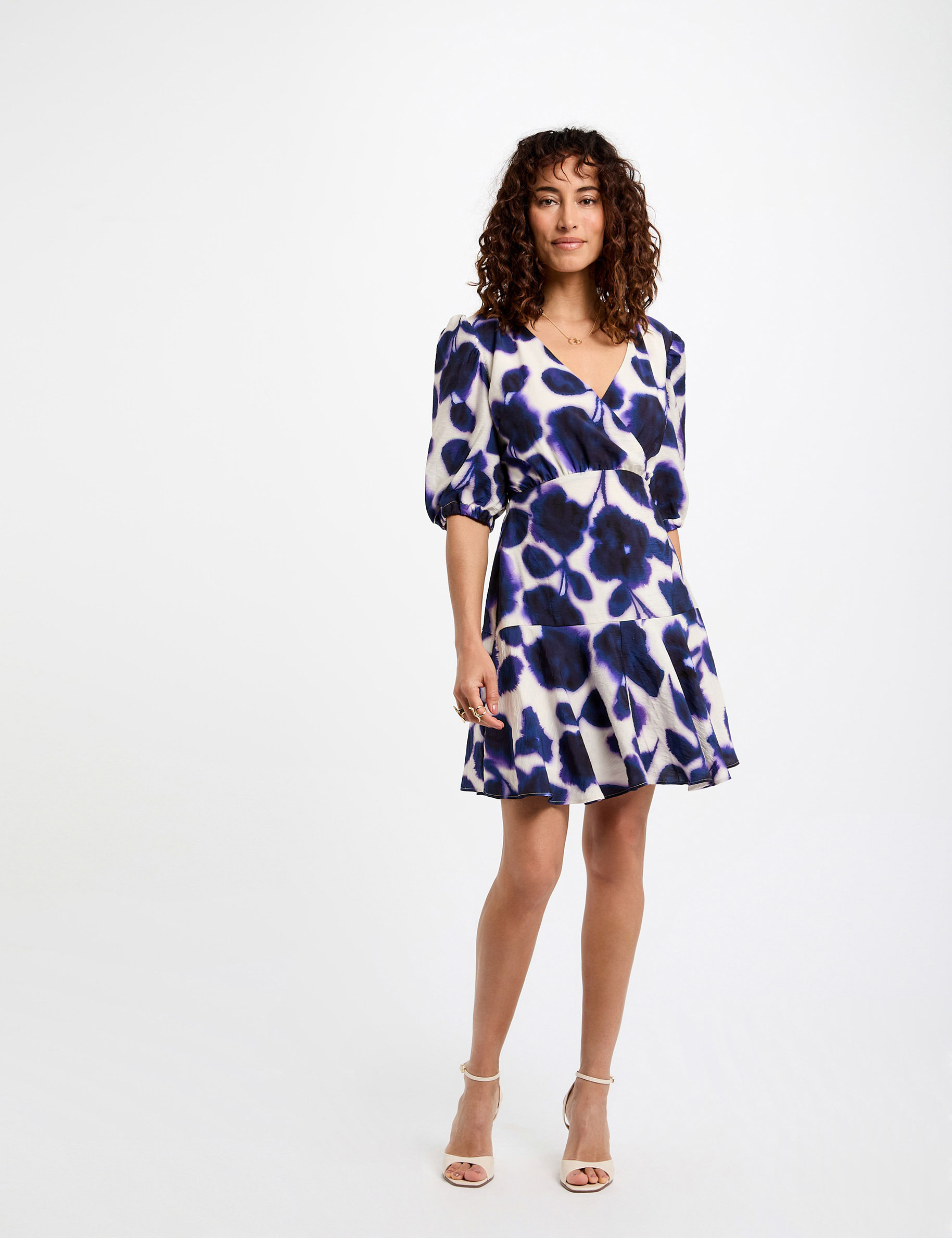 printed mini a line dress multicolor women Printed mini A-line dress multicolor women