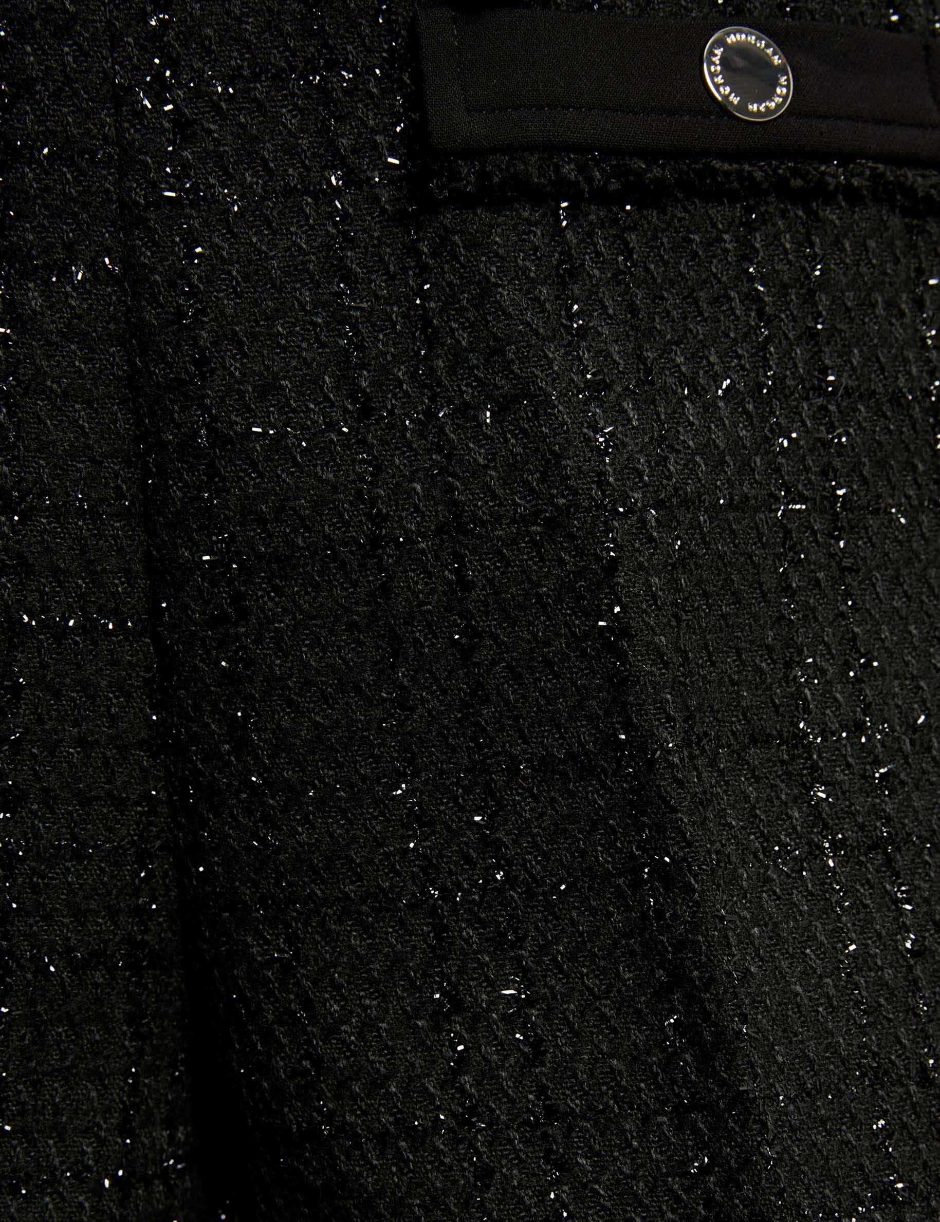 fitted tweed shorts black women null