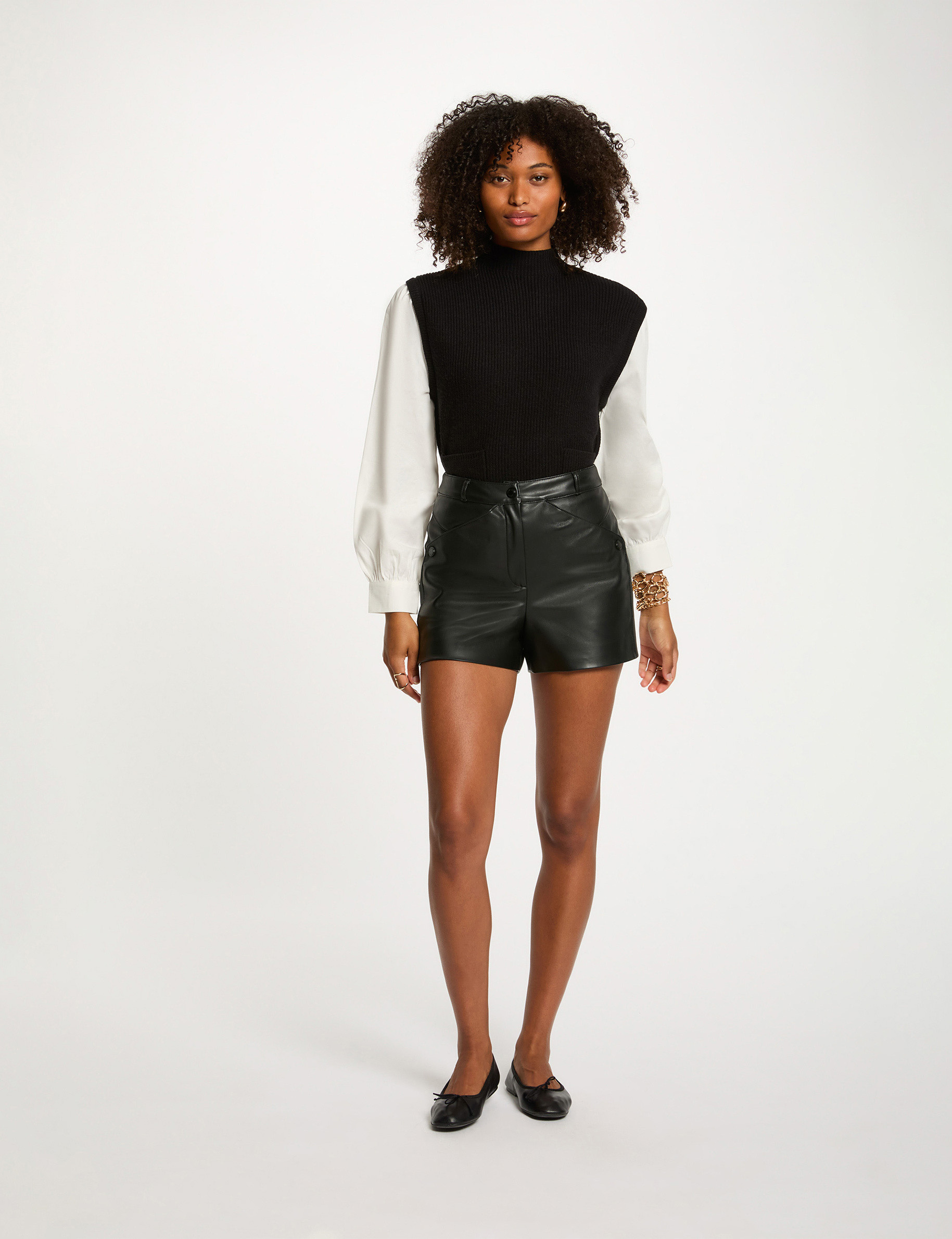 pull court sans manches noir femme Pull court sans manches noir femme
