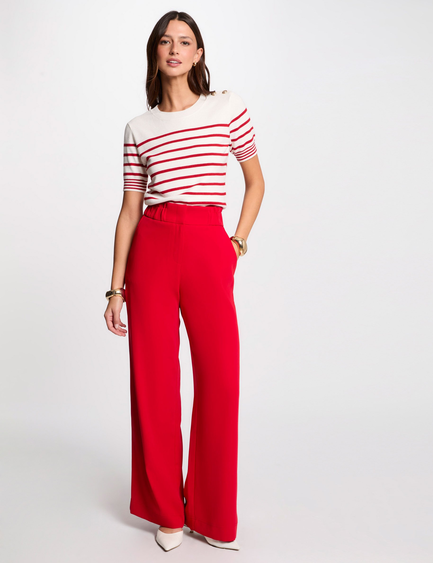 wide leg trousers red women Wide leg trousers red women