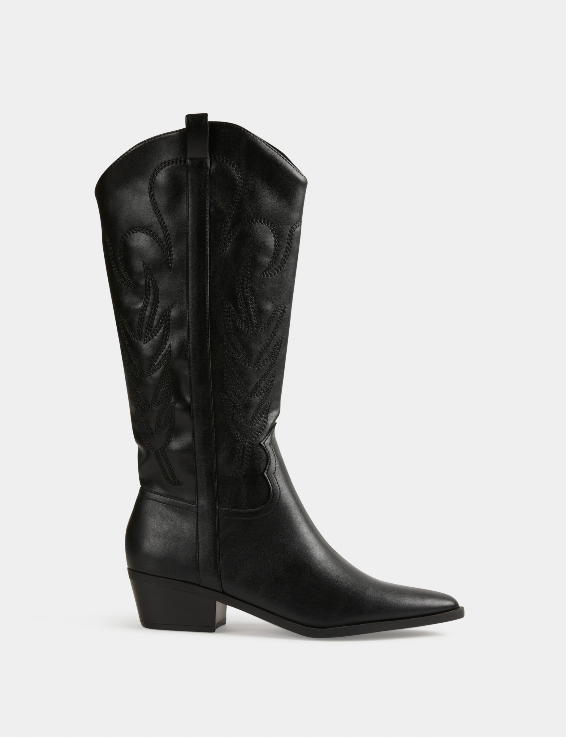 Zipped western style boots black ladies'