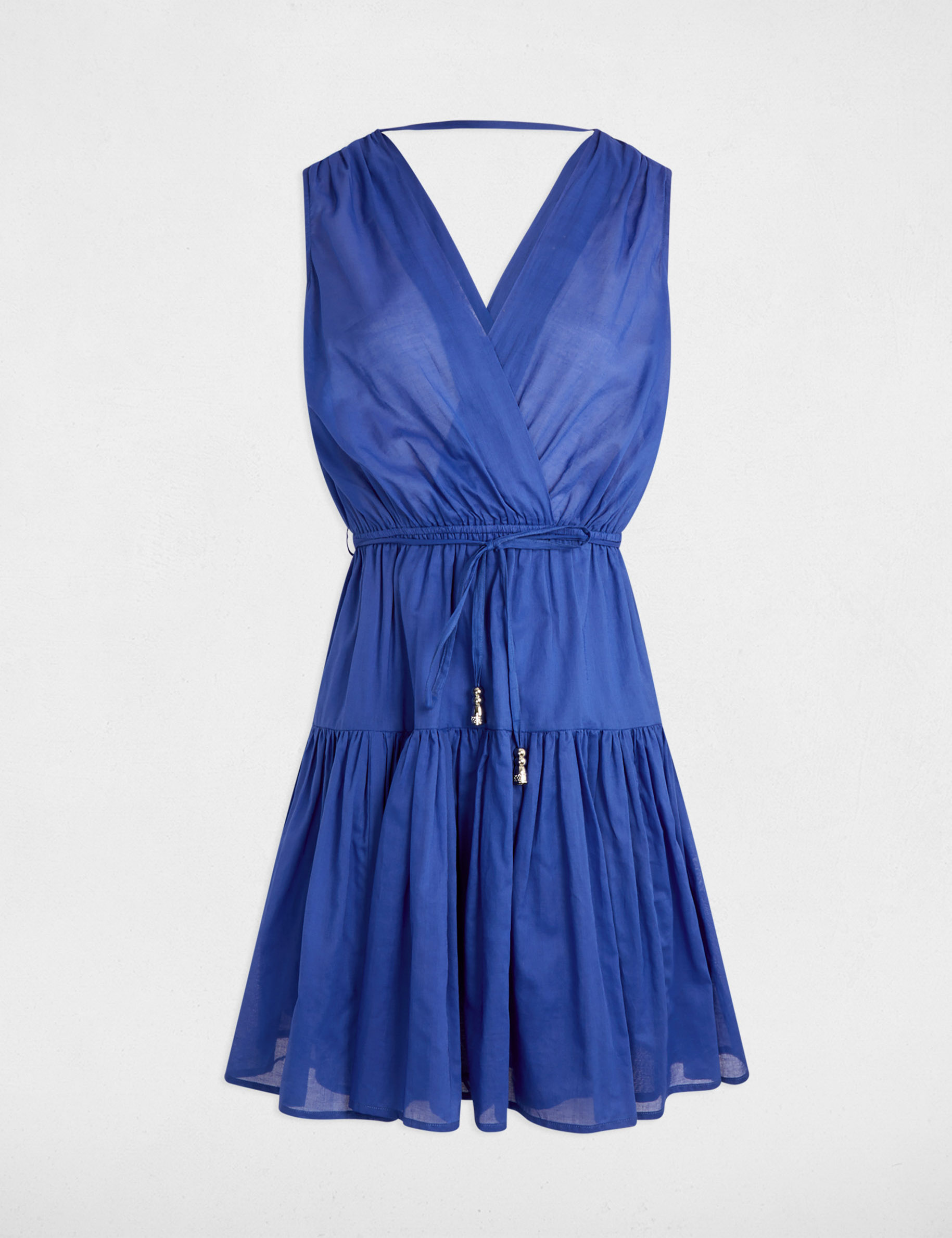 Mini loose dress electric blue women