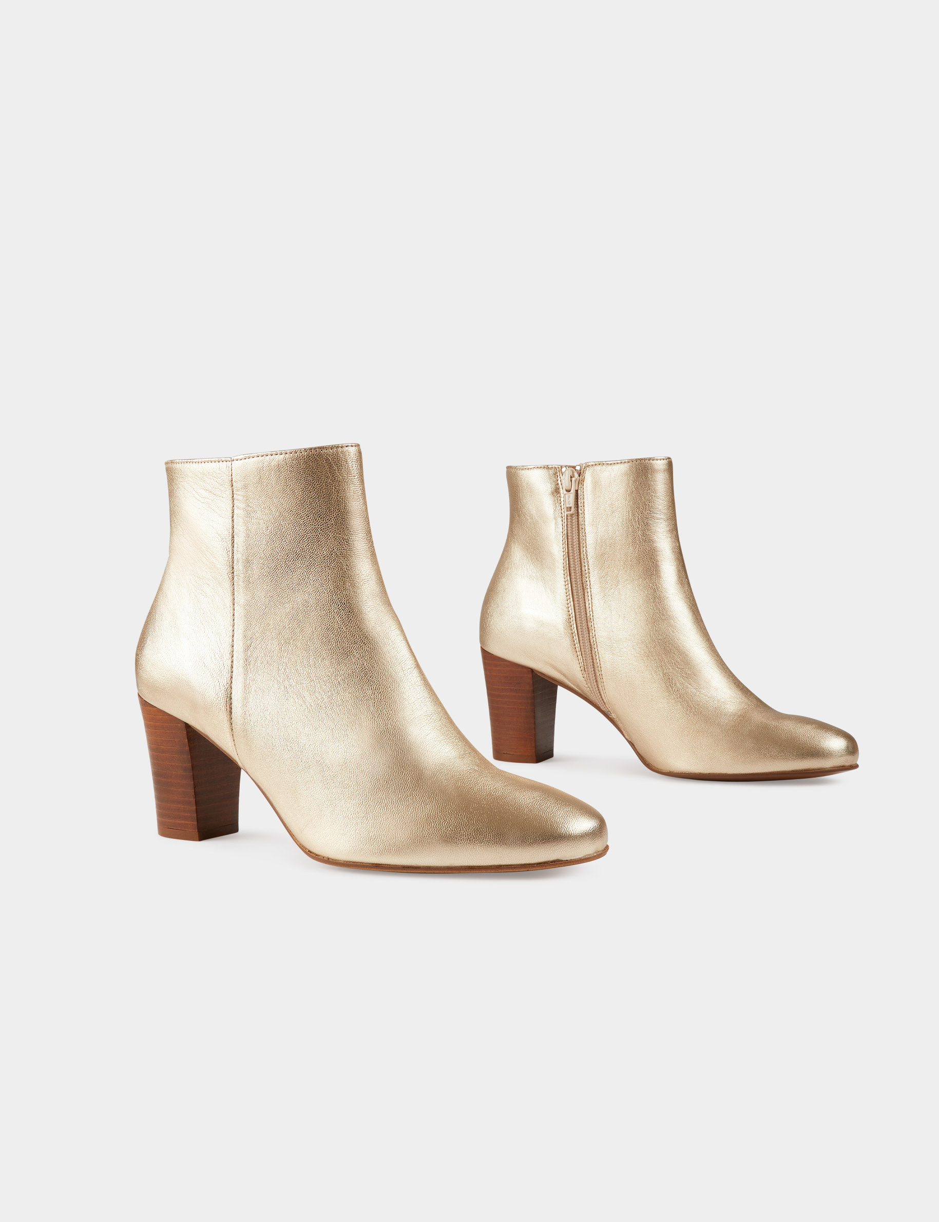 Leather metallised boots gold ladies' | Morgan